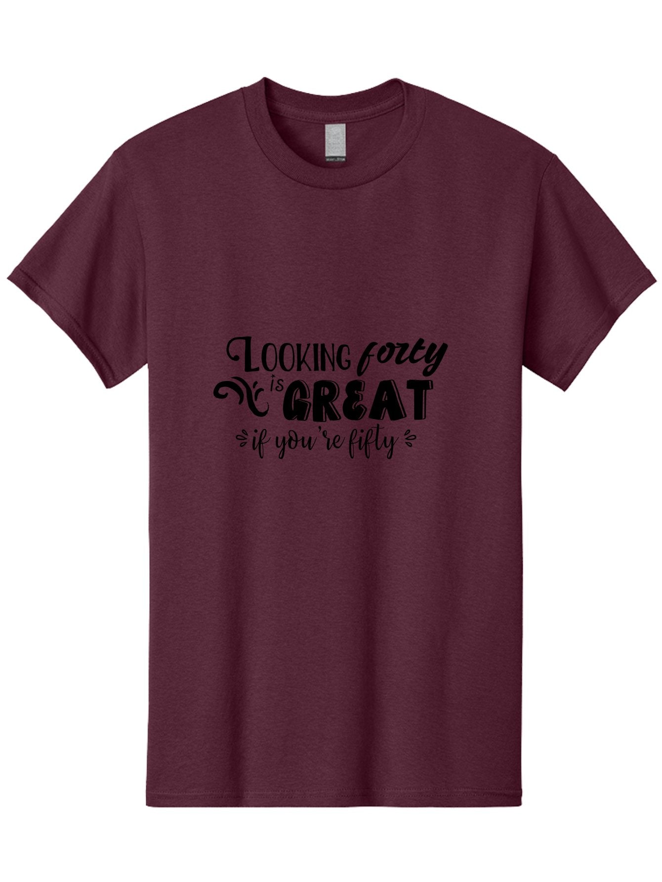 Looking-Forty-Is-Great Men'S Graphic Tee, 100% Cotton, Comfortable Casual Summer Wear, Machine Washable, Funny Quotes, Age Is Just A Number, Humor, Witty Sayings, Funny T-Shirts, Sarcastic Quotes, Funny Slogans, Great Designs Aac967 6