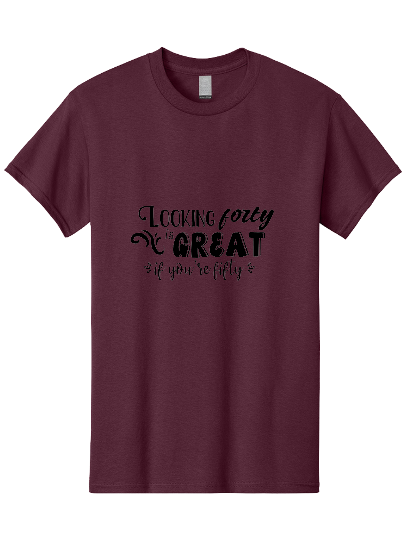 Looking-Forty-Is-Great Men'S Graphic Tee, 100% Cotton, Comfortable Casual Summer Wear, Machine Washable, Funny Quotes, Age Is Just A Number, Humor, Witty Sayings, Funny T-Shirts, Sarcastic Quotes, Funny Slogans, Great Designs Aac967 13