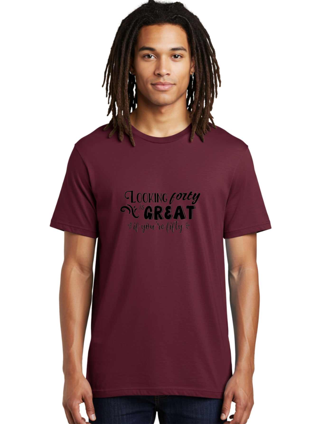 Looking-Forty-Is-Great Men'S Graphic Tee, 100% Cotton, Comfortable Casual Summer Wear, Machine Washable, Funny Quotes, Age Is Just A Number, Humor, Witty Sayings, Funny T-Shirts, Sarcastic Quotes, Funny Slogans, Great Designs Aac967 14