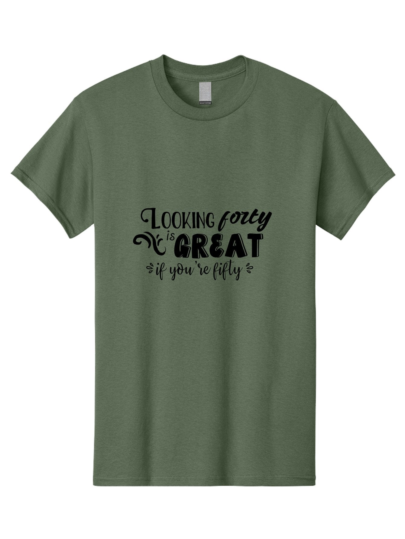 Looking-Forty-Is-Great Men'S Graphic Tee, 100% Cotton, Comfortable Casual Summer Wear, Machine Washable, Funny Quotes, Age Is Just A Number, Humor, Witty Sayings, Funny T-Shirts, Sarcastic Quotes, Funny Slogans, Great Designs Aac967 10