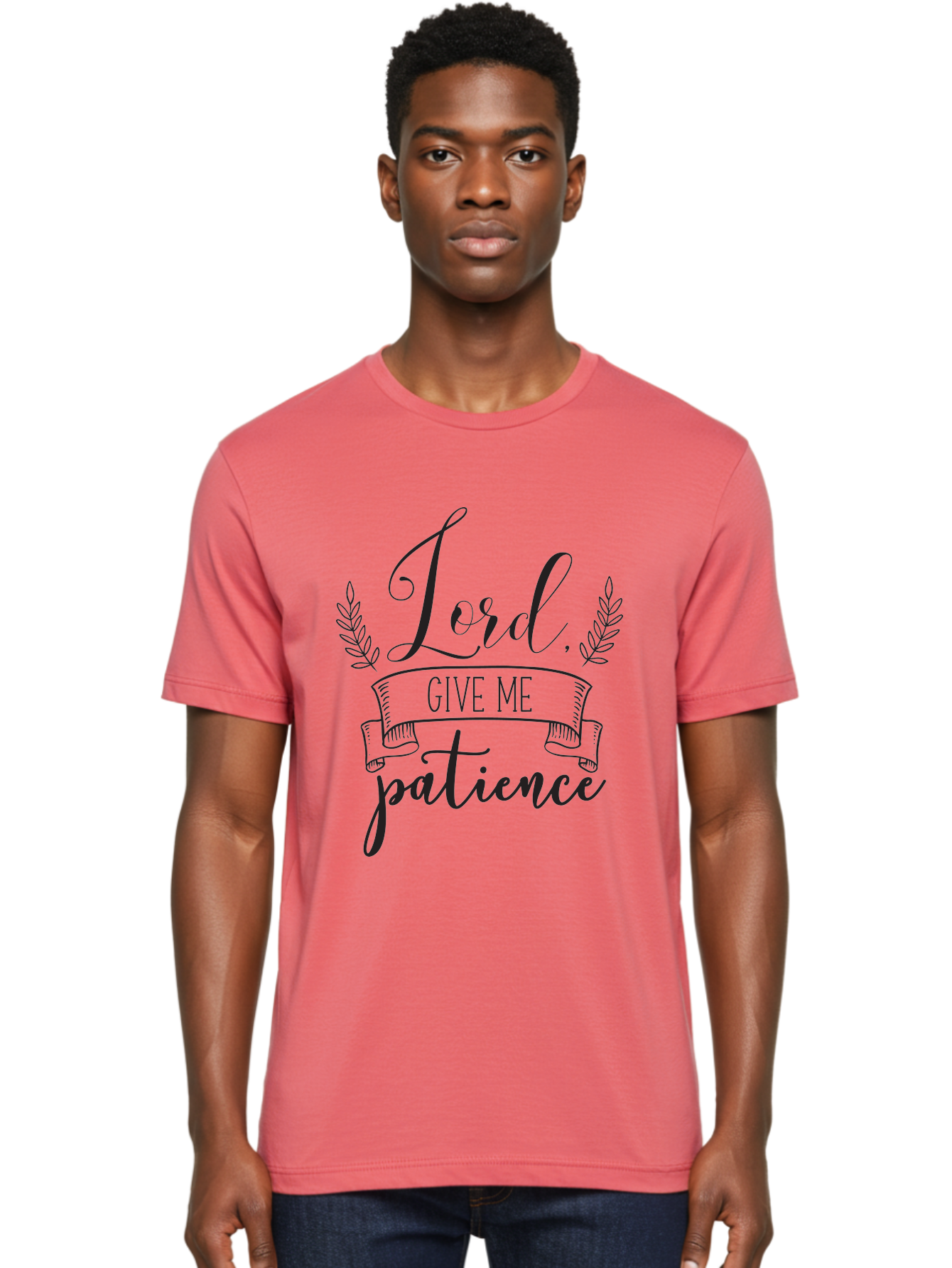 Lord-Give-Me-Patience Men'S Graphic Tee, 100% Cotton, Comfortable Casual Summer Wear, Machine Washable, Inspirational Quote, Motivational Phrase, Lord Give Me Patience, Religious Text, Faith-Based Design, Scripture Quote, Aac969 16