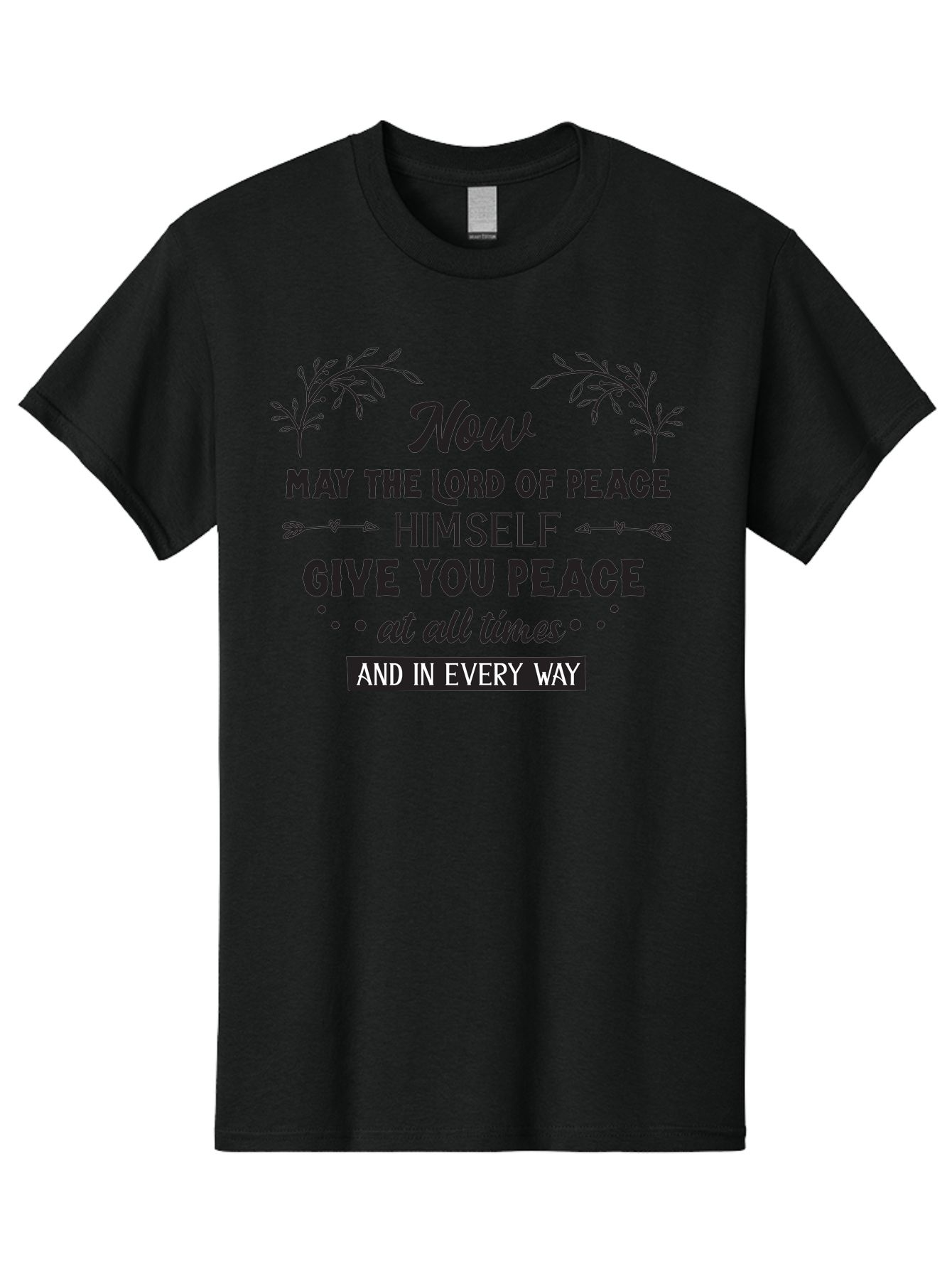 Lord-Of-Peace Men'S Graphic Tee, 100% Cotton, Comfortable Casual Summer Wear, Machine Washable, Inspirational Quote, Bible Verse, Motivational Phrase, Lord Of Peace, Peaceful Message, Spiritual Guidance, Faith-Based Graphic, Aac970 11