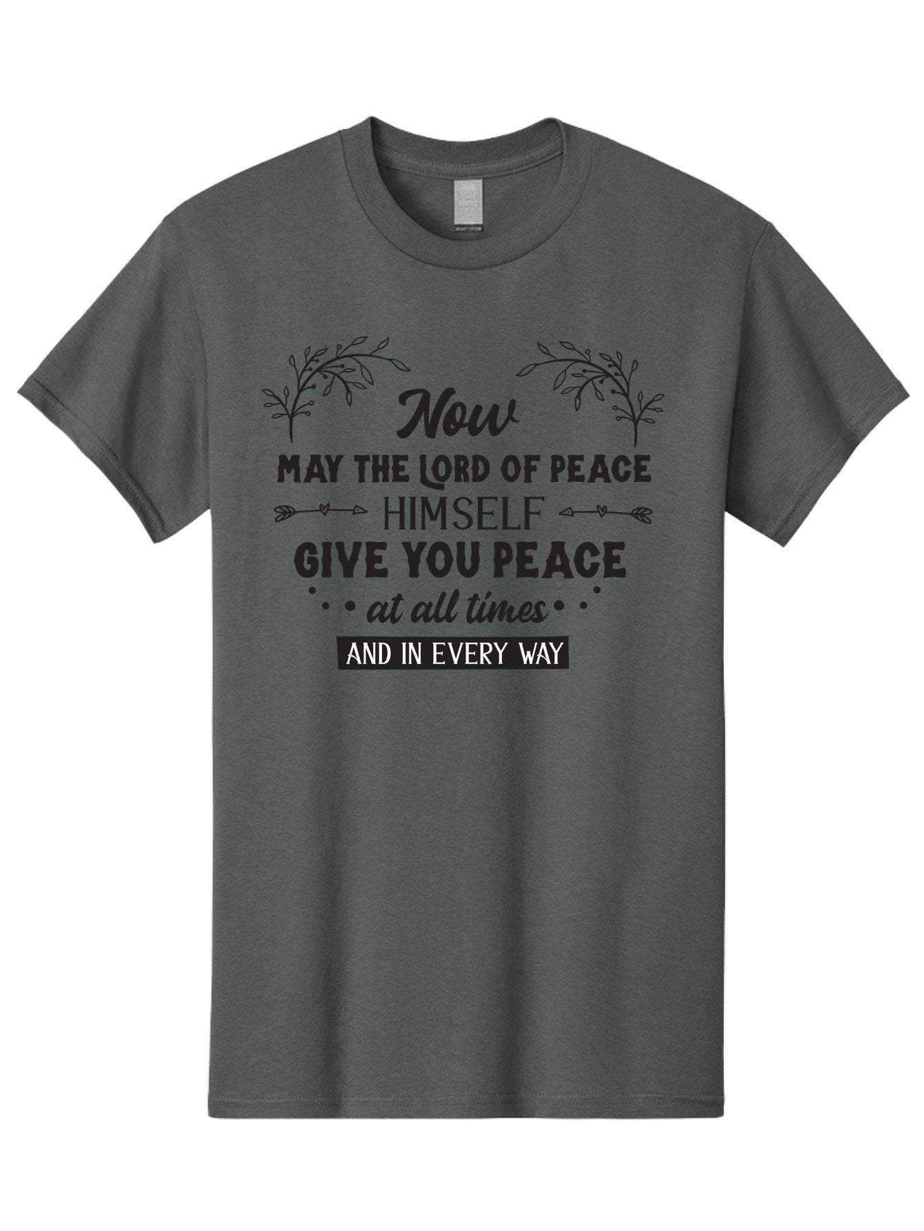 Lord-Of-Peace Men'S Graphic Tee, 100% Cotton, Comfortable Casual Summer Wear, Machine Washable, Inspirational Quote, Bible Verse, Motivational Phrase, Lord Of Peace, Peaceful Message, Spiritual Guidance, Faith-Based Graphic, Aac970 3