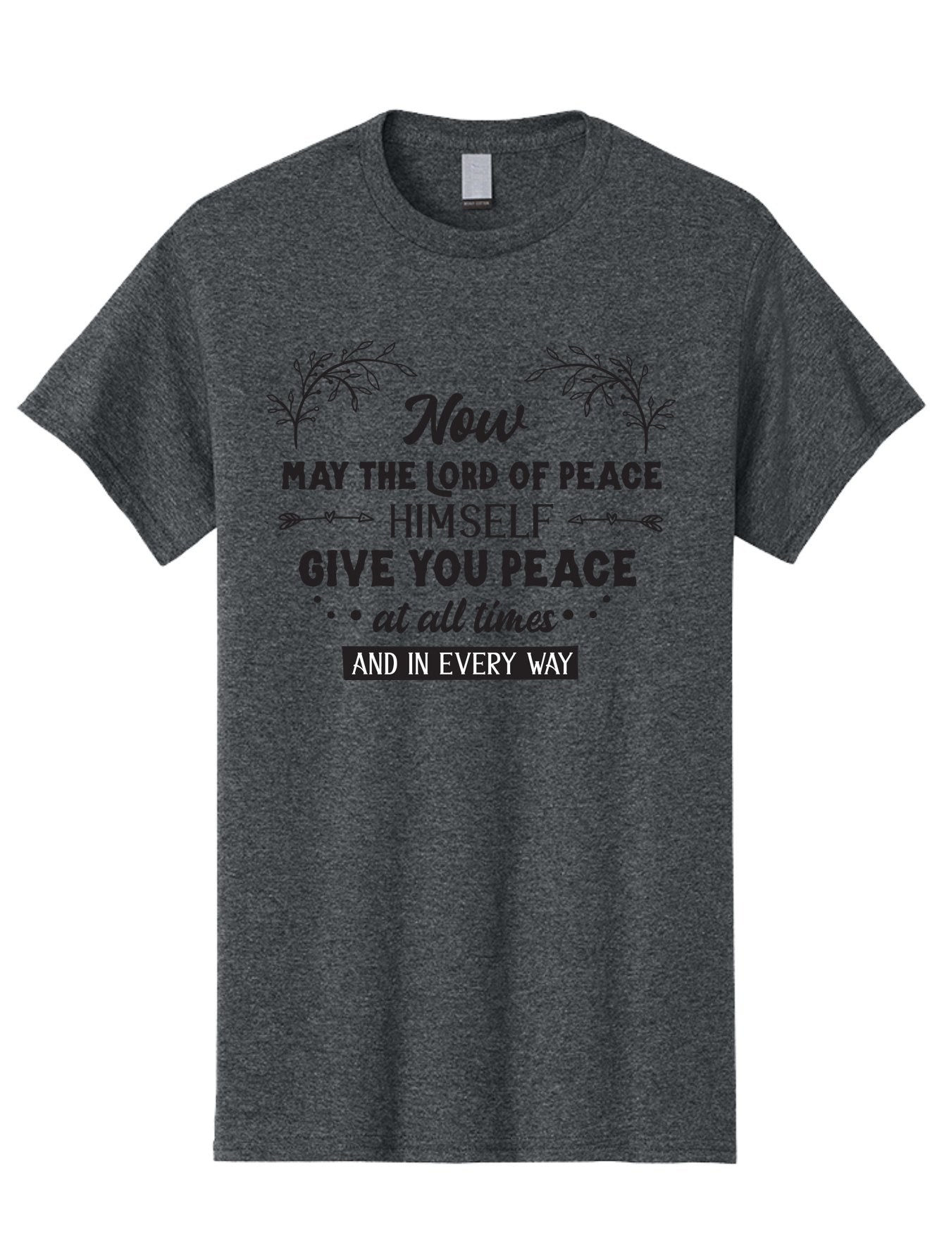 Lord-Of-Peace Men'S Graphic Tee, 100% Cotton, Comfortable Casual Summer Wear, Machine Washable, Inspirational Quote, Bible Verse, Motivational Phrase, Lord Of Peace, Peaceful Message, Spiritual Guidance, Faith-Based Graphic, Aac970 10