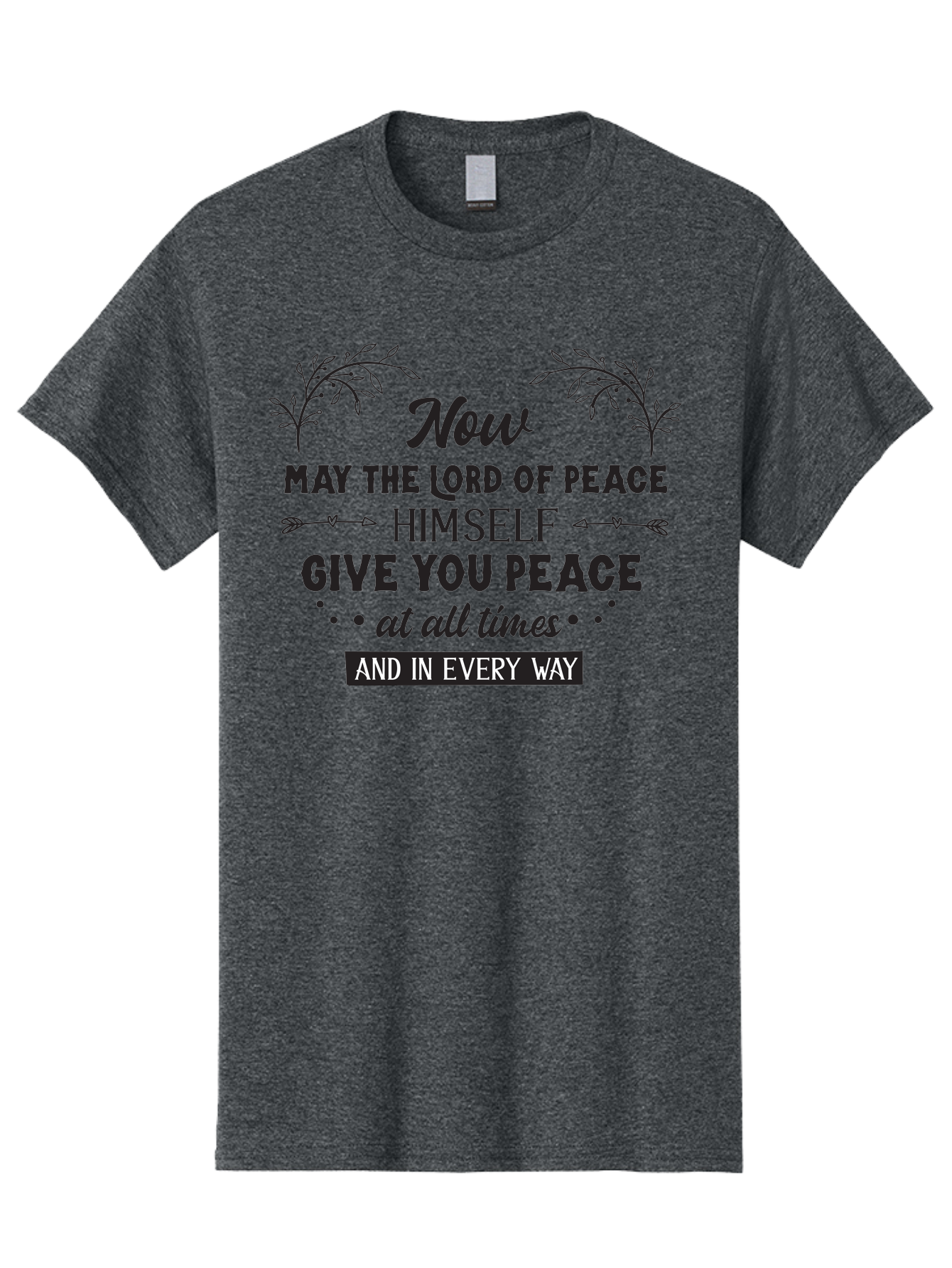 Lord-Of-Peace Men'S Graphic Tee, 100% Cotton, Comfortable Casual Summer Wear, Machine Washable, Inspirational Quote, Bible Verse, Motivational Phrase, Lord Of Peace, Peaceful Message, Spiritual Guidance, Faith-Based Graphic, Aac970 27
