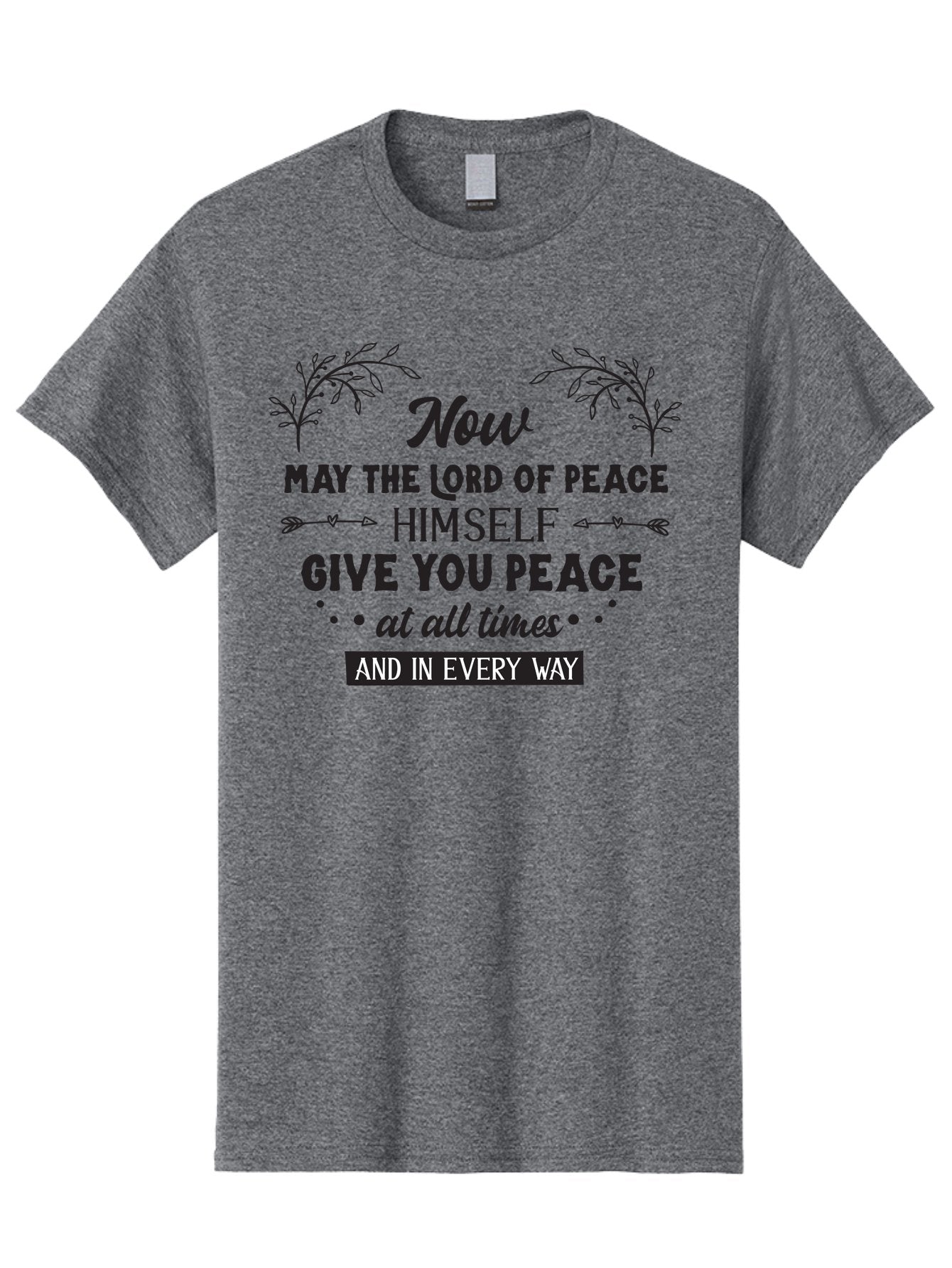 Lord-Of-Peace Men'S Graphic Tee, 100% Cotton, Comfortable Casual Summer Wear, Machine Washable, Inspirational Quote, Bible Verse, Motivational Phrase, Lord Of Peace, Peaceful Message, Spiritual Guidance, Faith-Based Graphic, Aac970 7