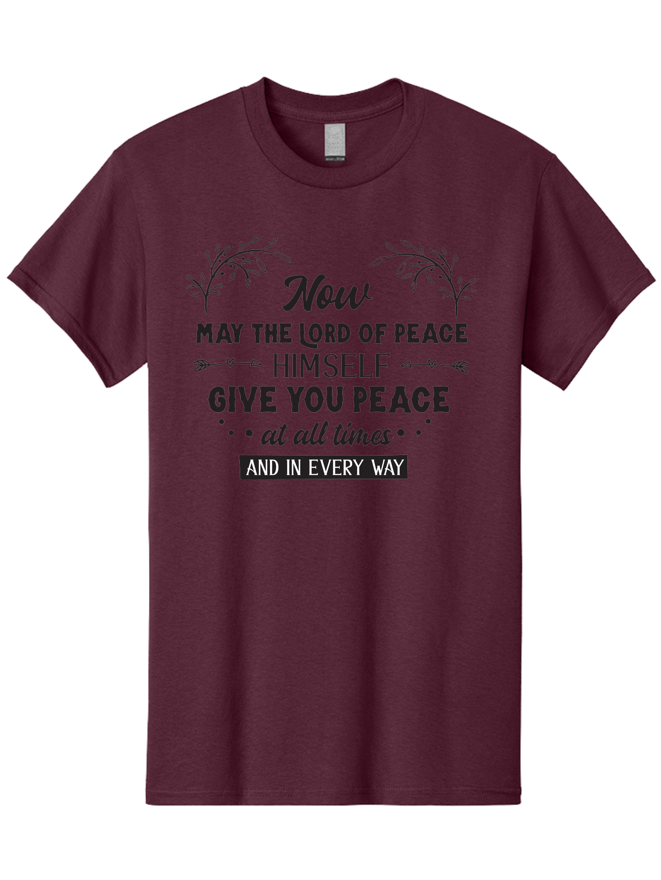 Lord-Of-Peace Men'S Graphic Tee, 100% Cotton, Comfortable Casual Summer Wear, Machine Washable, Inspirational Quote, Bible Verse, Motivational Phrase, Lord Of Peace, Peaceful Message, Spiritual Guidance, Faith-Based Graphic, Aac970 29