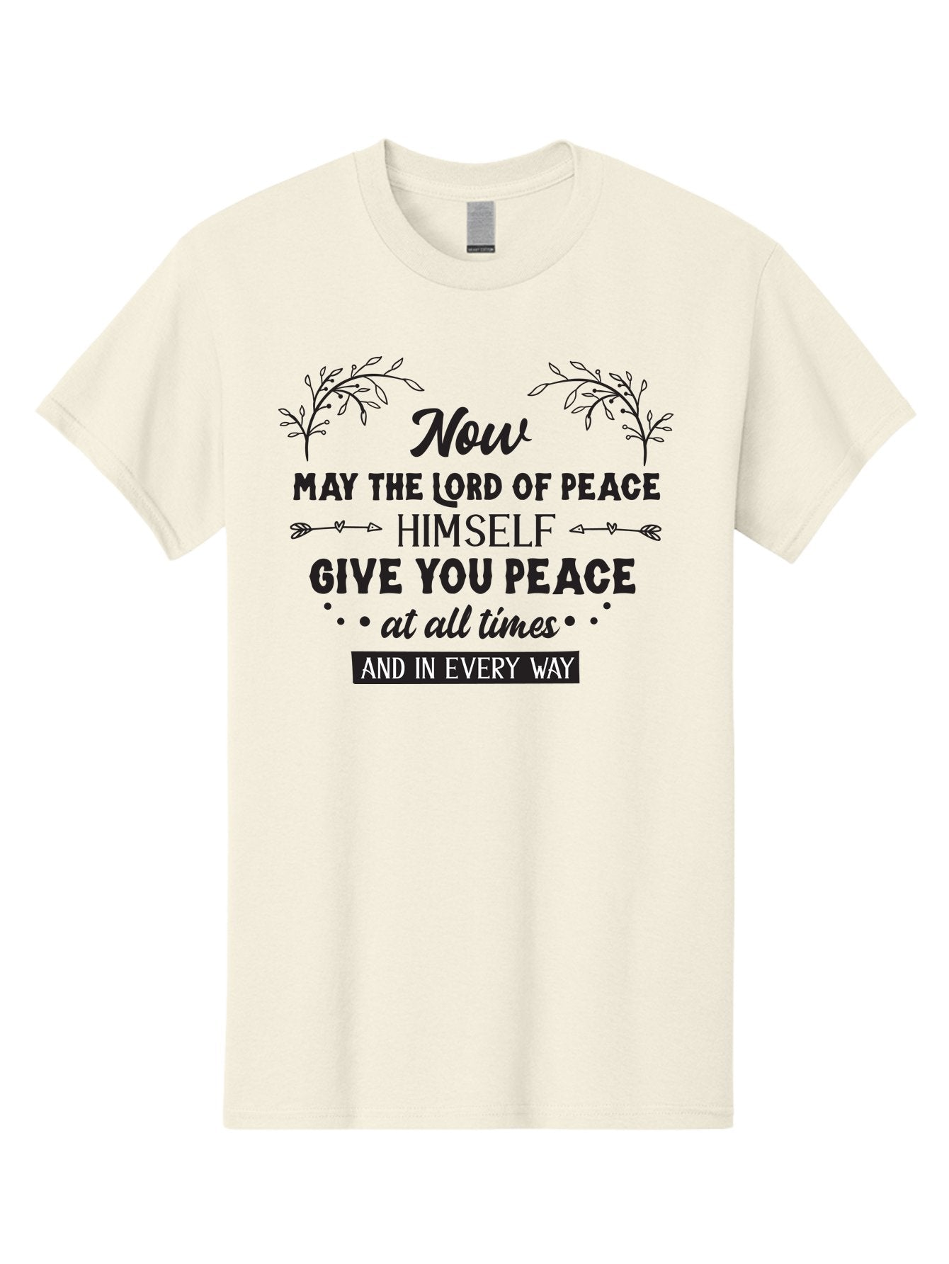 Lord-Of-Peace Men'S Graphic Tee, 100% Cotton, Comfortable Casual Summer Wear, Machine Washable, Inspirational Quote, Bible Verse, Motivational Phrase, Lord Of Peace, Peaceful Message, Spiritual Guidance, Faith-Based Graphic, Aac970 9