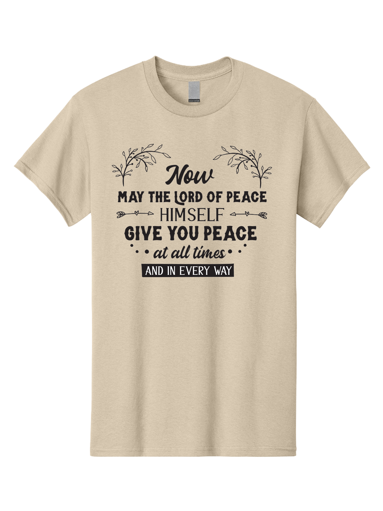 Lord-Of-Peace Men'S Graphic Tee, 100% Cotton, Comfortable Casual Summer Wear, Machine Washable, Inspirational Quote, Bible Verse, Motivational Phrase, Lord Of Peace, Peaceful Message, Spiritual Guidance, Faith-Based Graphic, Aac970 15