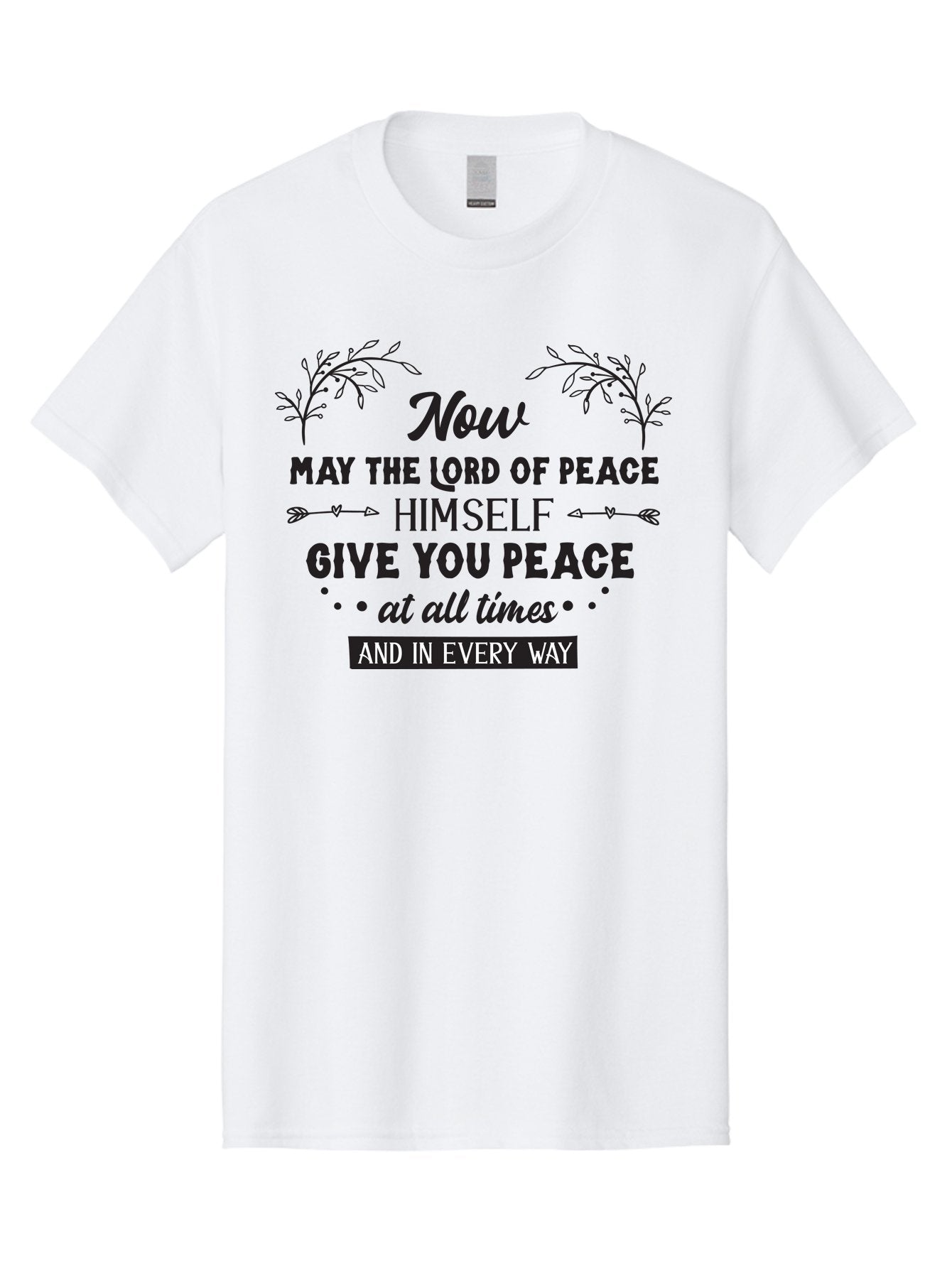 Lord-Of-Peace Men'S Graphic Tee, 100% Cotton, Comfortable Casual Summer Wear, Machine Washable, Inspirational Quote, Bible Verse, Motivational Phrase, Lord Of Peace, Peaceful Message, Spiritual Guidance, Faith-Based Graphic, Aac970 12