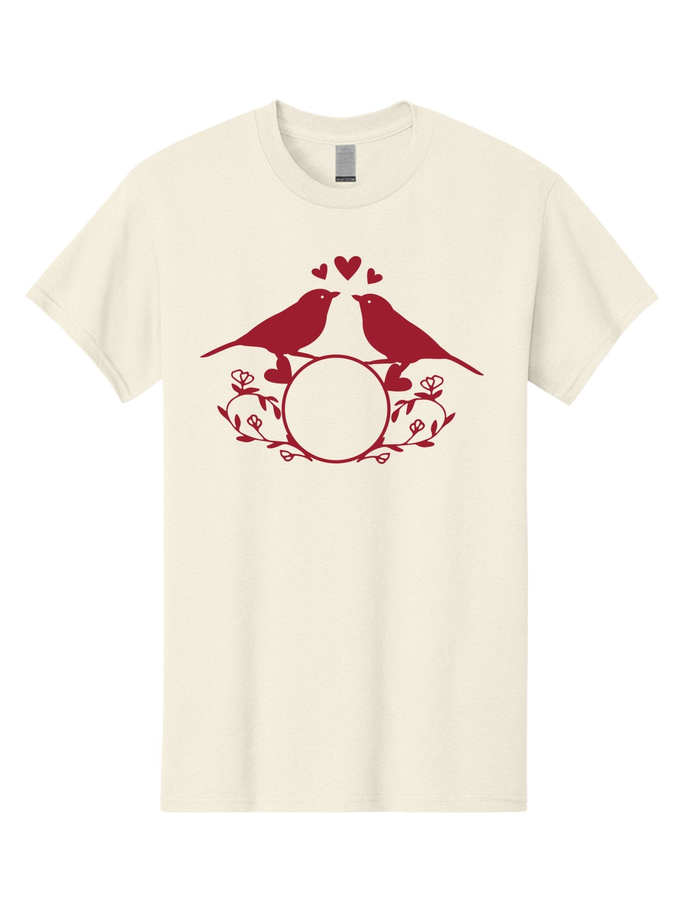 Love-Birds-1 Men'S Graphic Tee, 100% Cotton, Comfortable Casual Summer Wear, Machine Washable, Lovebirds Perched On Branch, Kissing, Surrounded By Hearts, Floral Wreath, Love Symbol, Romance, Tender Moment, Sweethearts, Couple Love Aac971 13