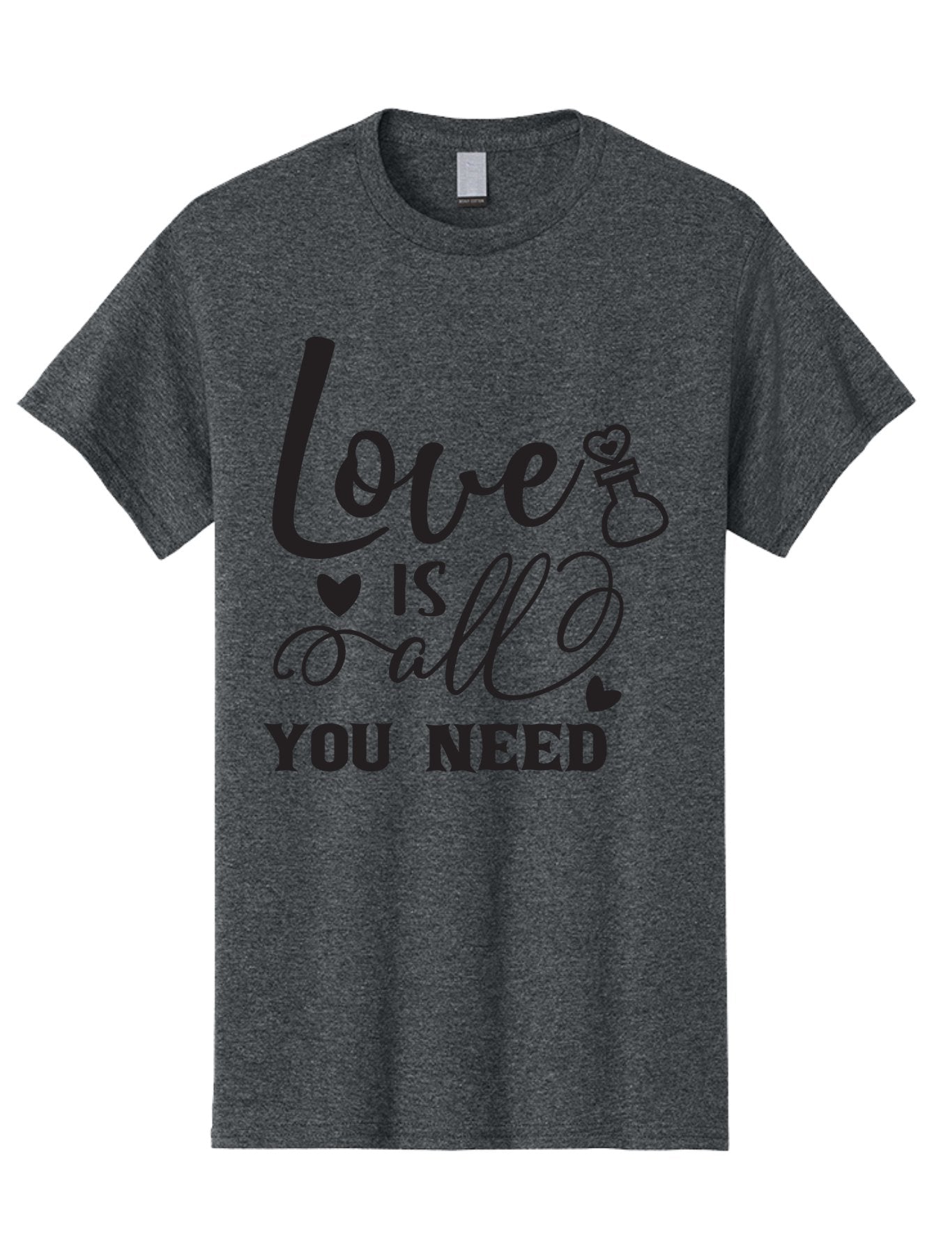 Love-Is-All-You-Need Men'S Graphic Tee, 100% Cotton, Comfortable Casual Summer Wear, Machine Washable, Love Quote, Inspirational Quote, Motivational Phrase, Heart Symbol, Love Potion, Romantic Message, Positive Affirmation, Aac975 11