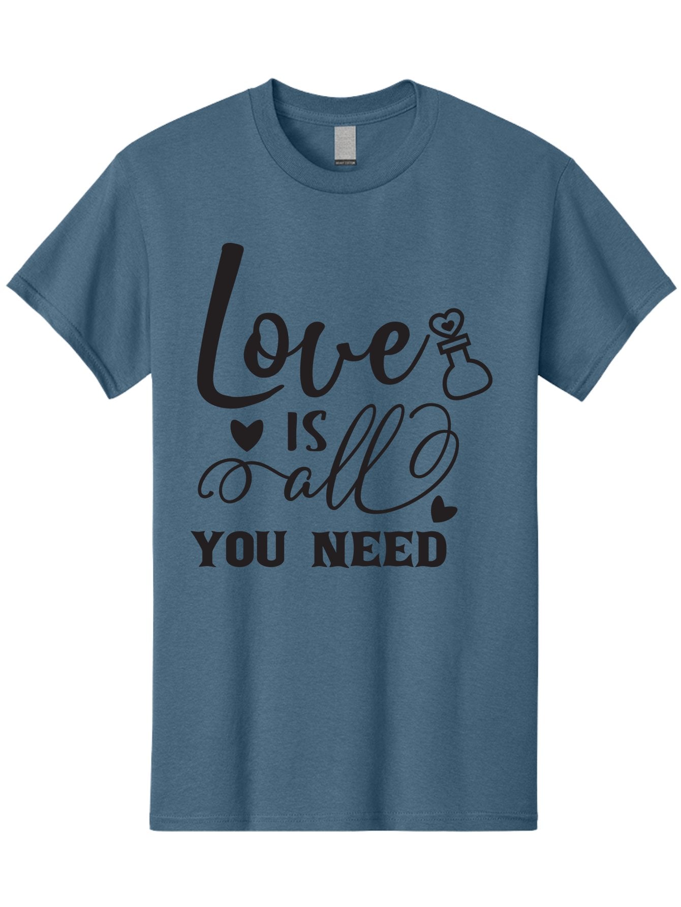 Love-Is-All-You-Need Men'S Graphic Tee, 100% Cotton, Comfortable Casual Summer Wear, Machine Washable, Love Quote, Inspirational Quote, Motivational Phrase, Heart Symbol, Love Potion, Romantic Message, Positive Affirmation, Aac975 6