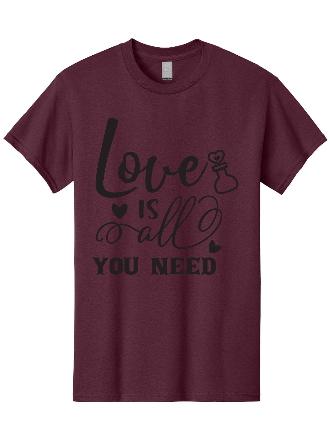 Love-Is-All-You-Need Men'S Graphic Tee, 100% Cotton, Comfortable Casual Summer Wear, Machine Washable, Love Quote, Inspirational Quote, Motivational Phrase, Heart Symbol, Love Potion, Romantic Message, Positive Affirmation, Aac975 15