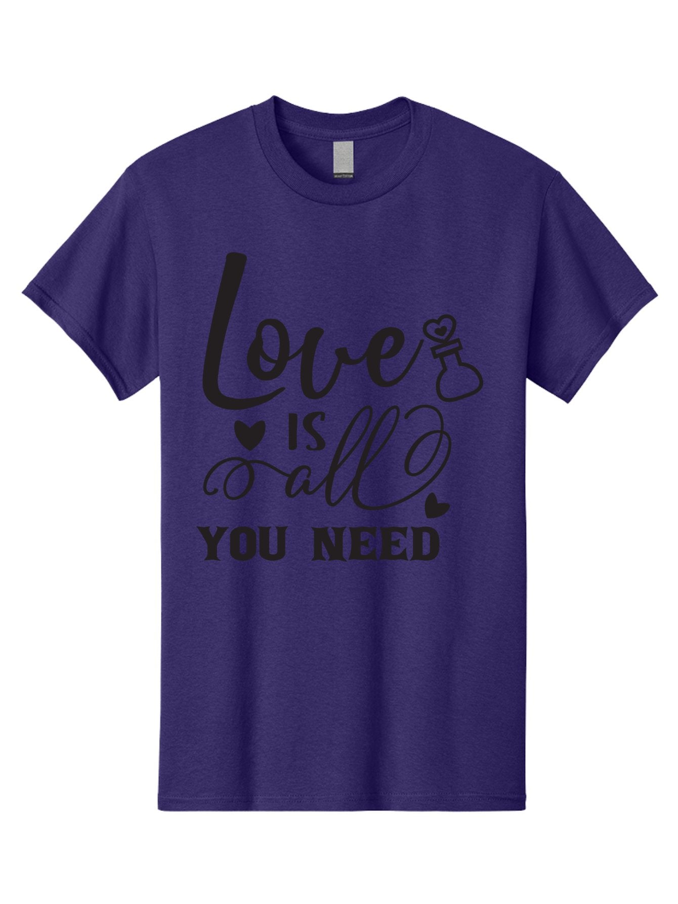 Love-Is-All-You-Need Men'S Graphic Tee, 100% Cotton, Comfortable Casual Summer Wear, Machine Washable, Love Quote, Inspirational Quote, Motivational Phrase, Heart Symbol, Love Potion, Romantic Message, Positive Affirmation, Aac975 10