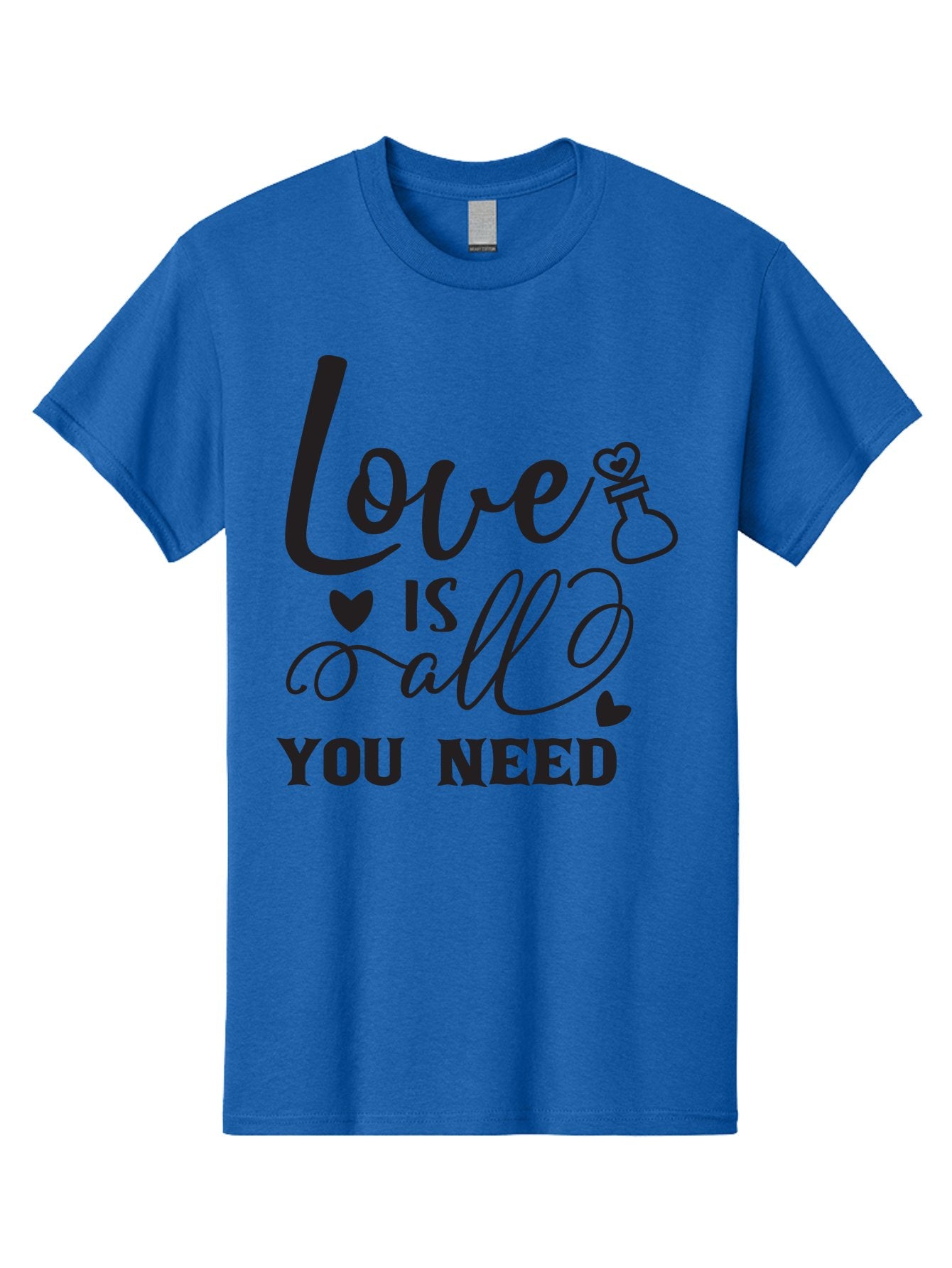 Love-Is-All-You-Need Men'S Graphic Tee, 100% Cotton, Comfortable Casual Summer Wear, Machine Washable, Love Quote, Inspirational Quote, Motivational Phrase, Heart Symbol, Love Potion, Romantic Message, Positive Affirmation, Aac975 9