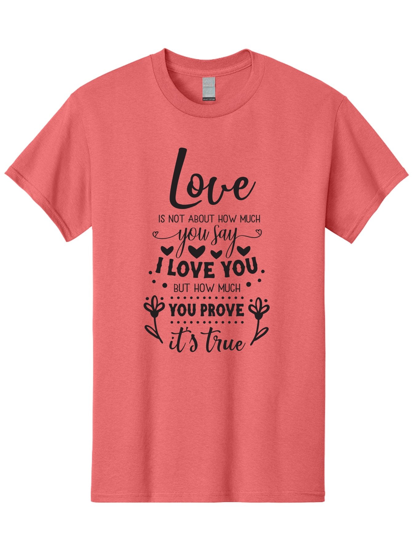 Love-Is-Not-About-How-Much-You-Say Men'S Graphic Tee, 100% Cotton, Comfortable Casual Summer Wear, Machine Washable, Love Quote, True Love, Relationship Goals, Romantic Quote, Heartfelt Message, I Love You, Prove Your Love, Love Is True Aac977 6