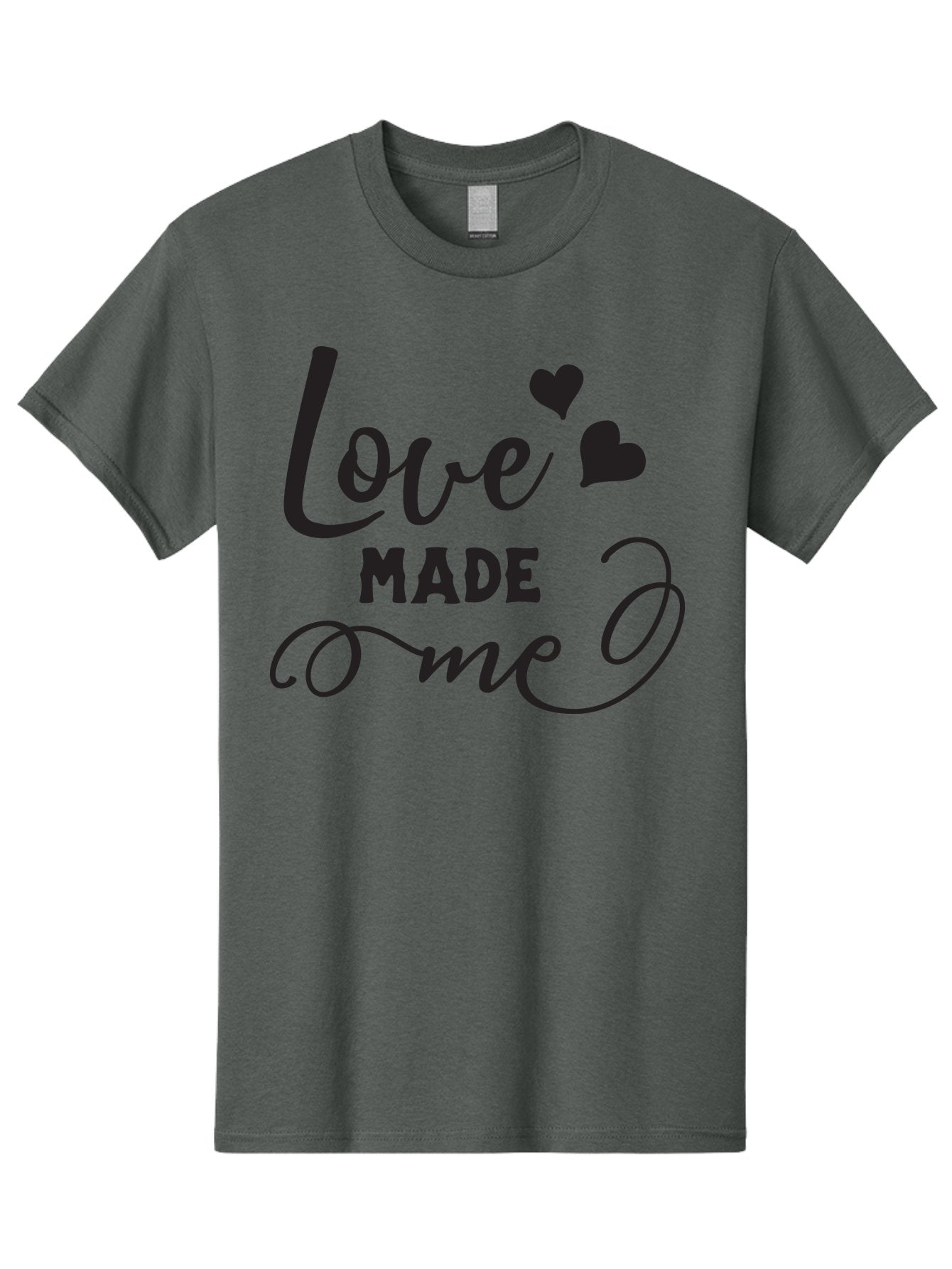 Love-Made-Me Men'S Graphic Tee, 100% Cotton, Comfortable Casual Summer Wear, Machine Washable, Love Quote, Heartwarming Phrase, Love Made Me, Inspirational Text, Black Text, Cursive Font, Heart Symbols, Love Message, Affectionate Words Aac979 6