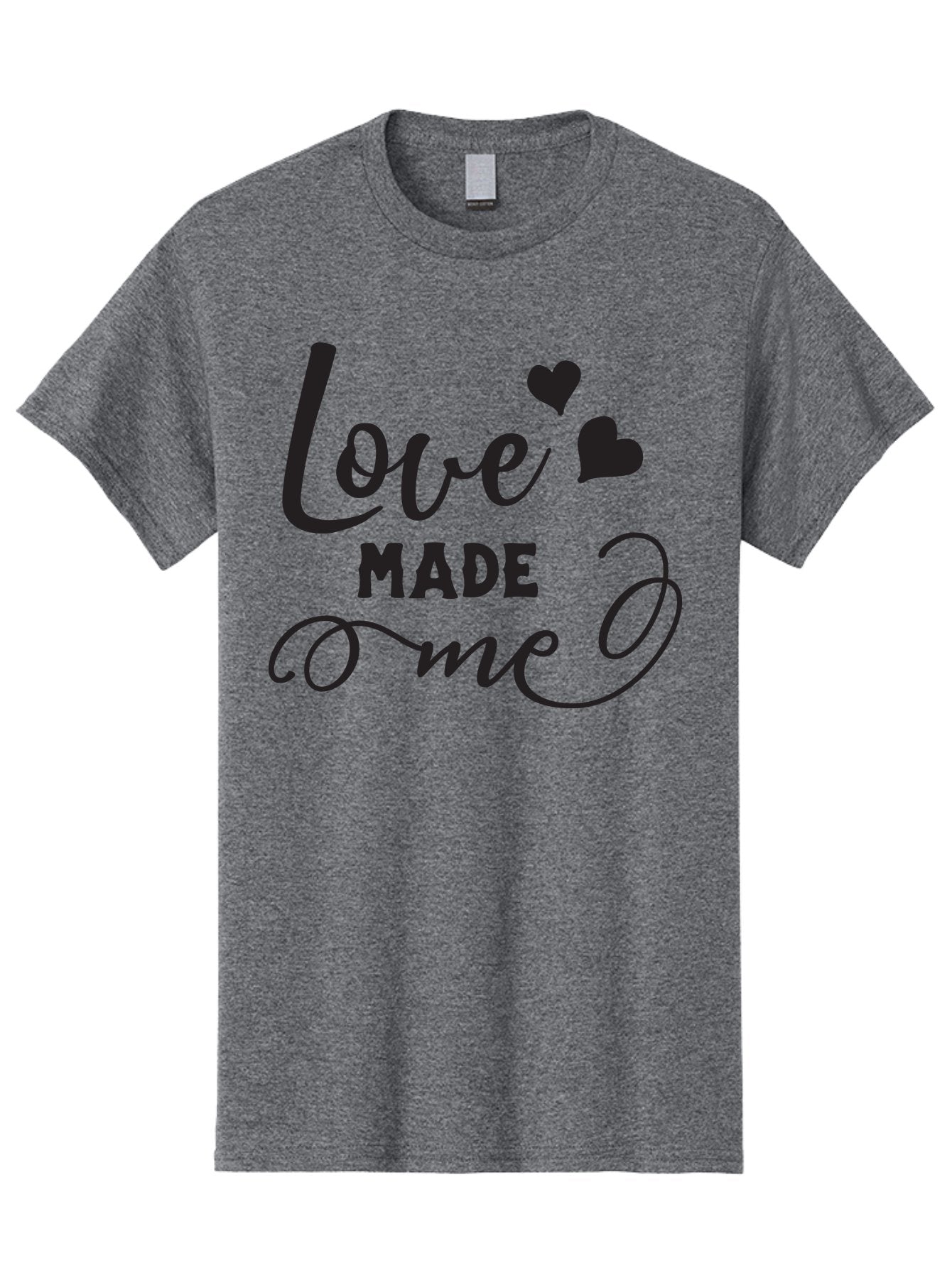 Love-Made-Me Men'S Graphic Tee, 100% Cotton, Comfortable Casual Summer Wear, Machine Washable, Love Quote, Heartwarming Phrase, Love Made Me, Inspirational Text, Black Text, Cursive Font, Heart Symbols, Love Message, Affectionate Words Aac979 4