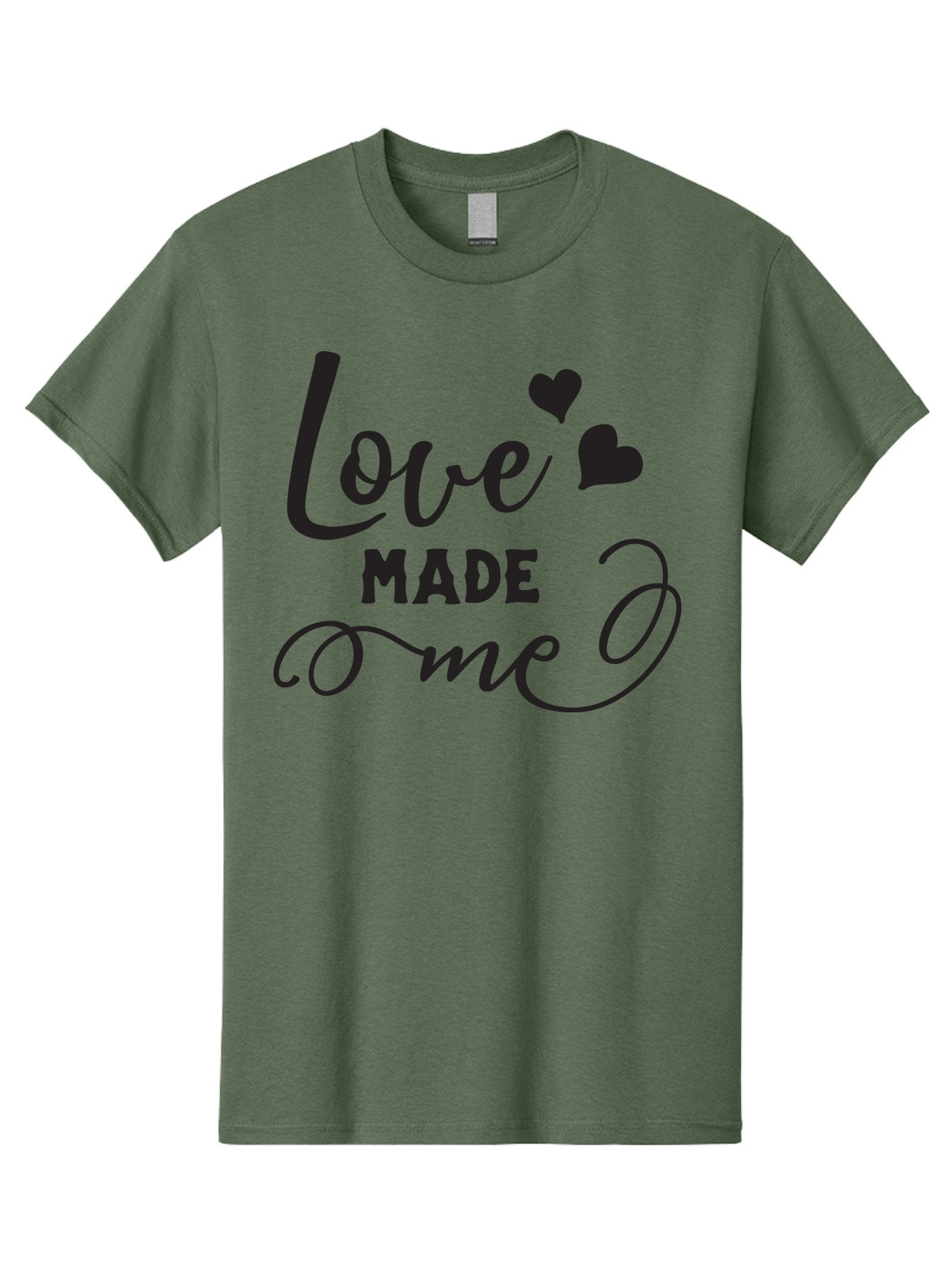 Love-Made-Me Men'S Graphic Tee, 100% Cotton, Comfortable Casual Summer Wear, Machine Washable, Love Quote, Heartwarming Phrase, Love Made Me, Inspirational Text, Black Text, Cursive Font, Heart Symbols, Love Message, Affectionate Words Aac979 3