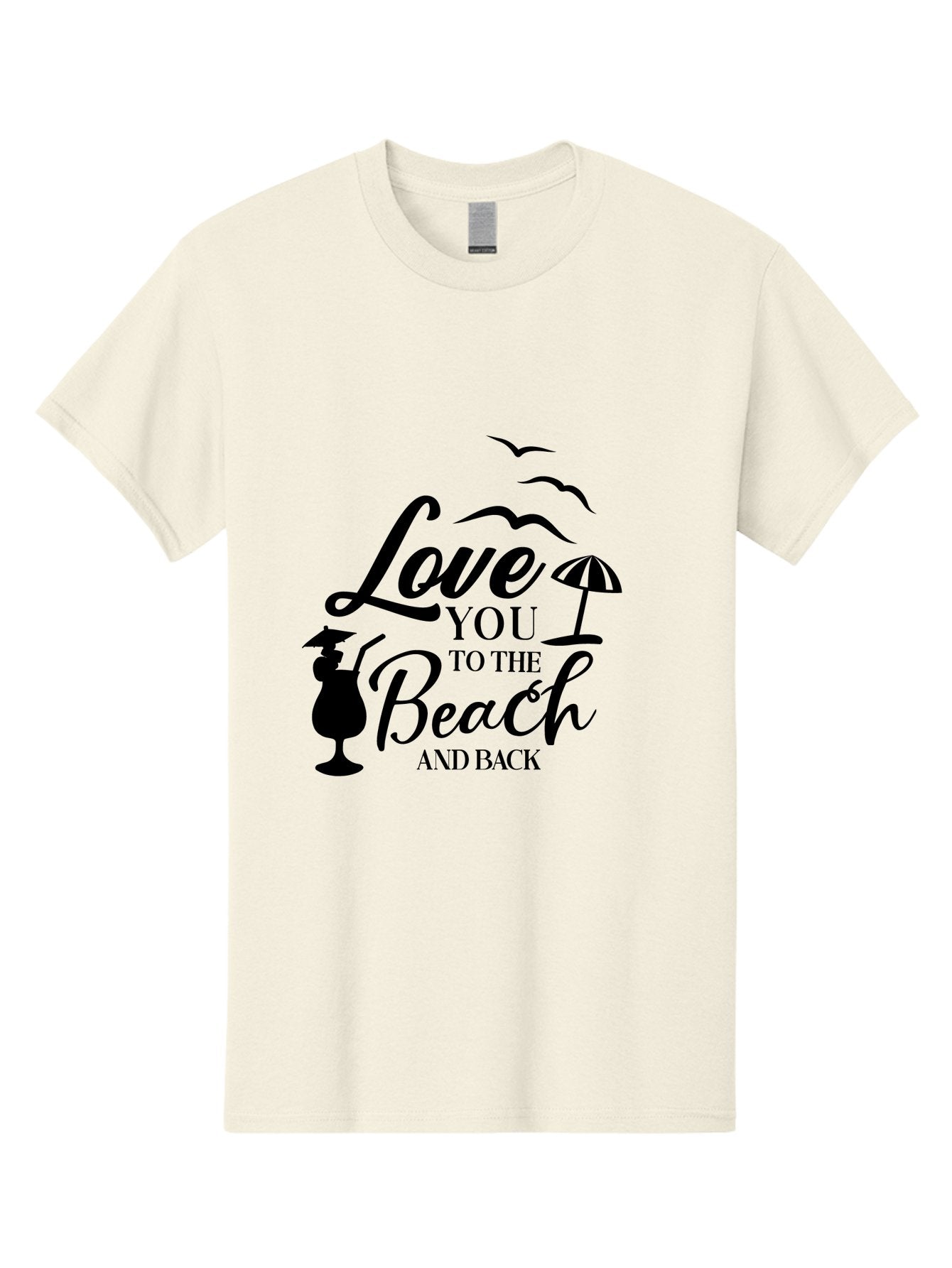 Love-You-To-The-Beach-And-Back Men'S Graphic Tee, 100% Cotton, Comfortable Casual Summer Wear, Machine Washable, Beach Love Quote, Seaside Charm, Coastal Vibes, Summer Romance, Tropical Getaway, Ocean Breeze, Birds Flying, Aac981 14