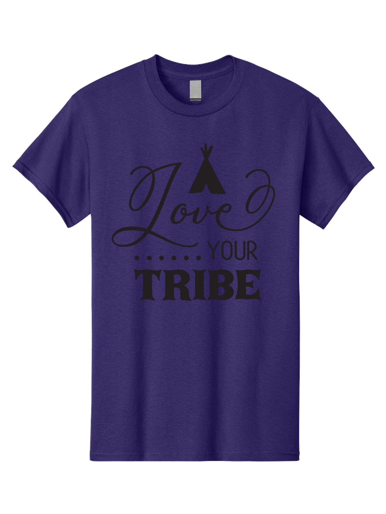 Love-Your-Tribe Men'S Graphic Tee, 100% Cotton, Comfortable Casual Summer Wear, Machine Washable, Love Your Tribe, Tribal Love, Motivational Quote, Inspirational Saying, Teepee Symbol, Unity Phrase, Community Message, Typographic Art Aac982