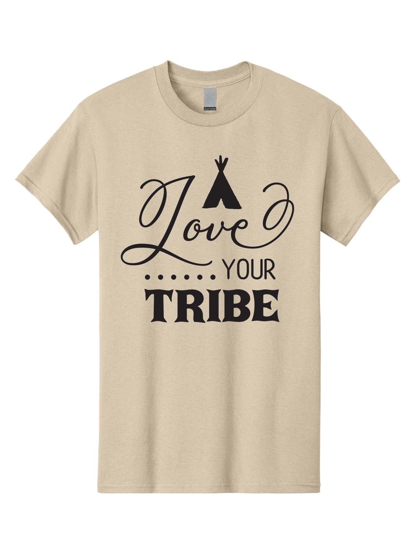 Love-Your-Tribe Men'S Graphic Tee, 100% Cotton, Comfortable Casual Summer Wear, Machine Washable, Love Your Tribe, Tribal Love, Motivational Quote, Inspirational Saying, Teepee Symbol, Unity Phrase, Community Message, Typographic Art Aac982 4
