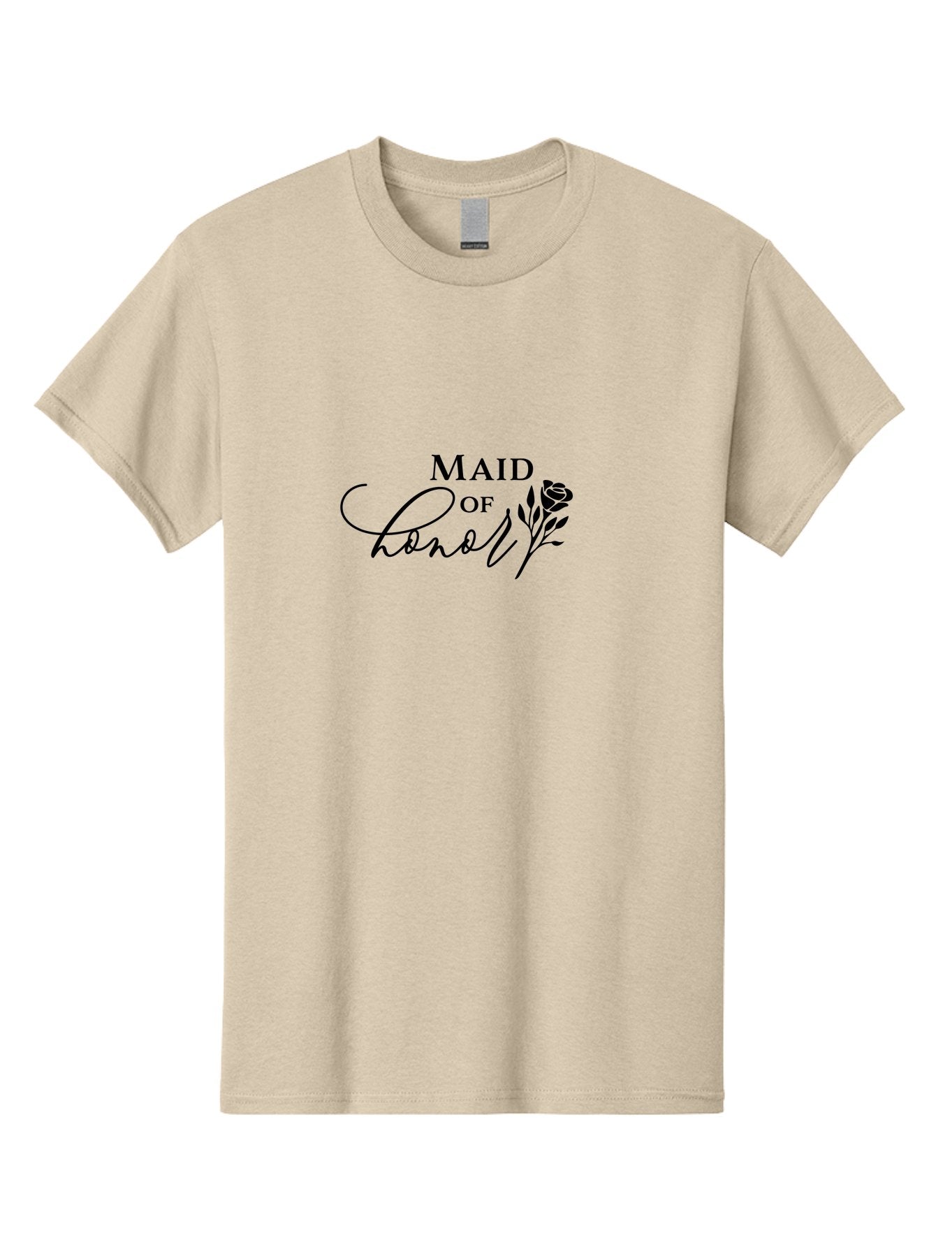 Maid-Of-Honor Men'S Graphic Tee, 100% Cotton, Comfortable Casual Summer Wear, Machine Washable, Maid Of Honor, Wedding Party, Bridesmaid, Rose Illustration, Elegant Typography, Calligraphy, Wedding Theme, Black Text Aac986 14