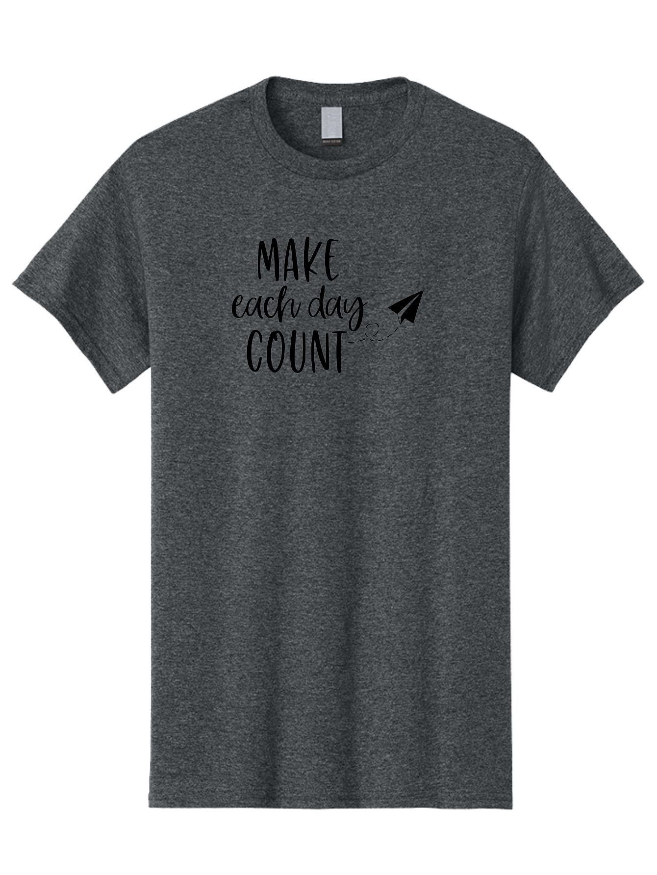 Make-Each-Day-Count Men'S Graphic Tee, 100% Cotton, Comfortable Casual Summer Wear, Machine Washable, Motivational Quote, Inspirational Message, Daily Motivation, Make Each Day Count, Positivity, Paper Airplane, Motivational Art, Goal Setting, Aac987 19