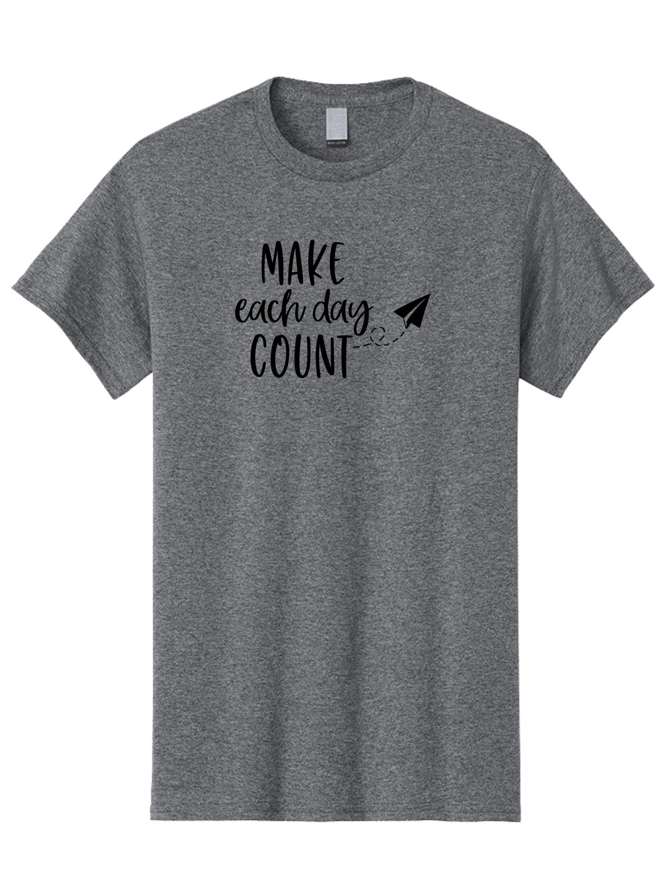 Make-Each-Day-Count Men'S Graphic Tee, 100% Cotton, Comfortable Casual Summer Wear, Machine Washable, Motivational Quote, Inspirational Message, Daily Motivation, Make Each Day Count, Positivity, Paper Airplane, Motivational Art, Goal Setting, Aac987 13