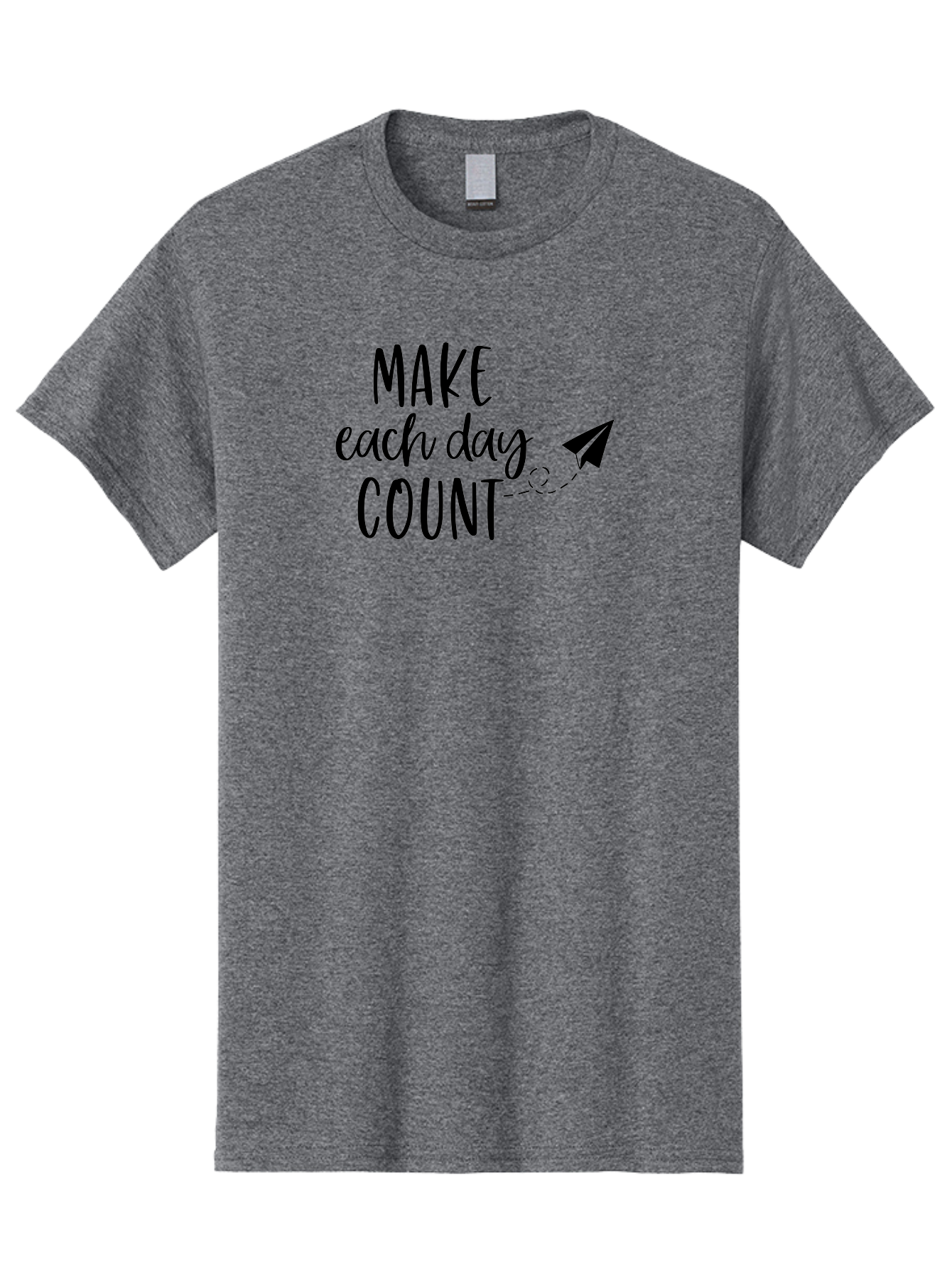 Make-Each-Day-Count Men'S Graphic Tee, 100% Cotton, Comfortable Casual Summer Wear, Machine Washable, Motivational Quote, Inspirational Message, Daily Motivation, Make Each Day Count, Positivity, Paper Airplane, Motivational Art, Goal Setting, Aac987 29