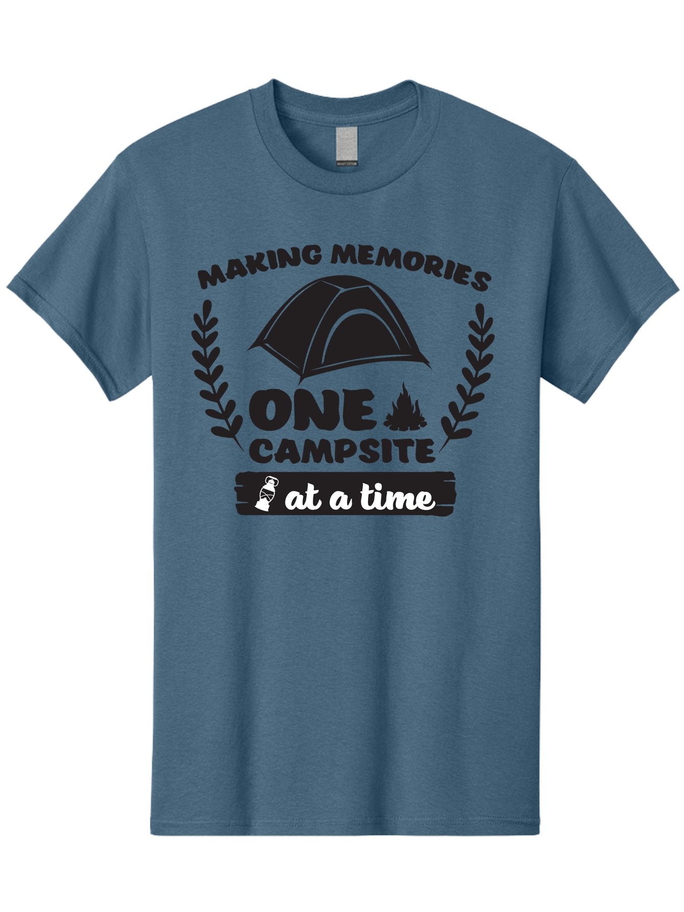 Making-Memories-One-Campsite-At-A-Time Men'S Graphic Tee, 100% Cotton, Comfortable Casual Summer Wear, Machine Washable, Camping Adventures, Outdoor Escapades, Making Memories, One Campsite At A Time, Campsite Fun, Tent Life, Campfire Moments, Aac990