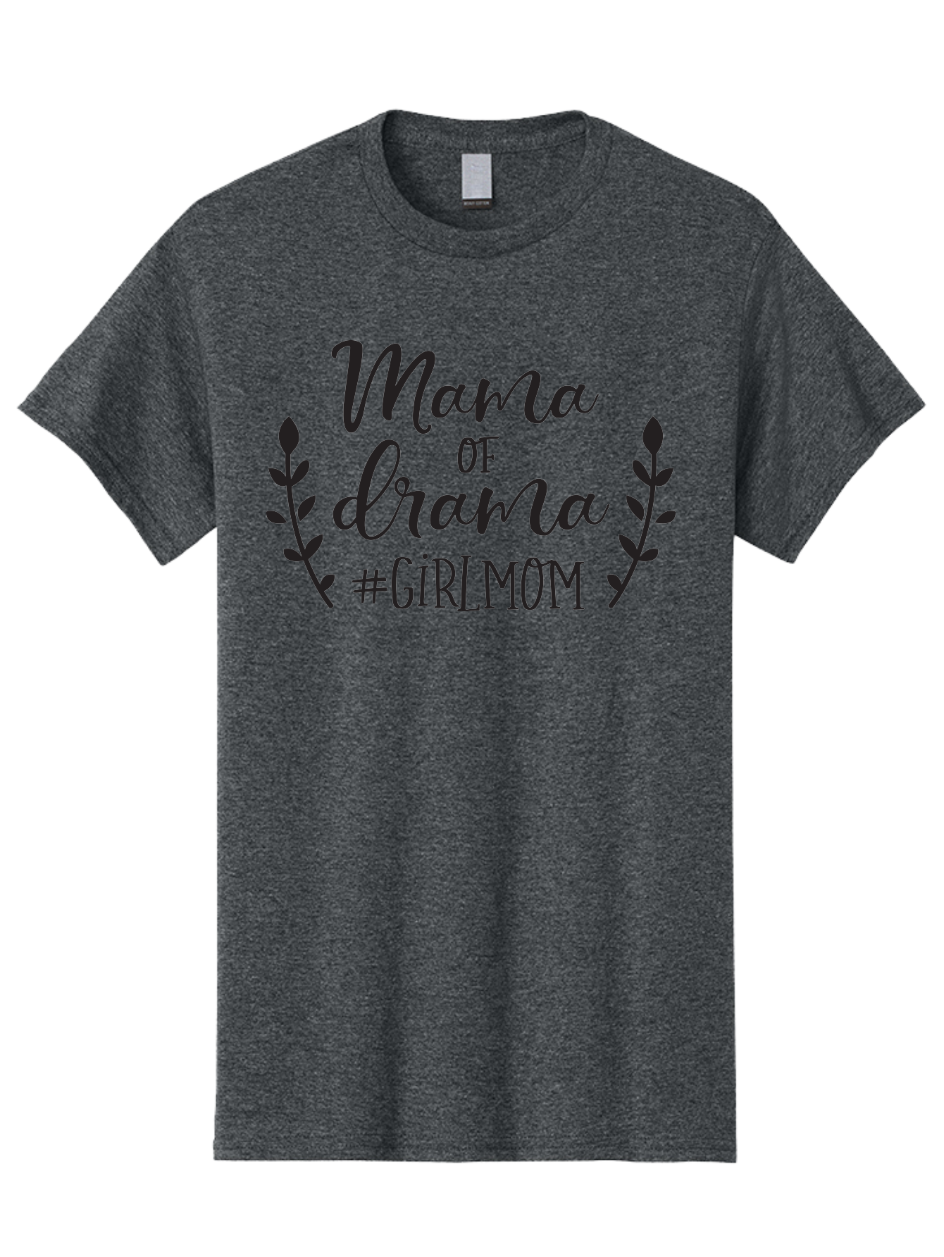 Mama-Of-Drama-Girlmom Men'S Graphic Tee, 100% Cotton, Comfortable Casual Summer Wear, Machine Washable, Mama Of Drama, Girl Mom Quote, Funny Motherhood, Parenting Humor, Girlmom Hashtag, Elegant Script Font, Floral Wreath Design, Sassy Mama, Aac992 23