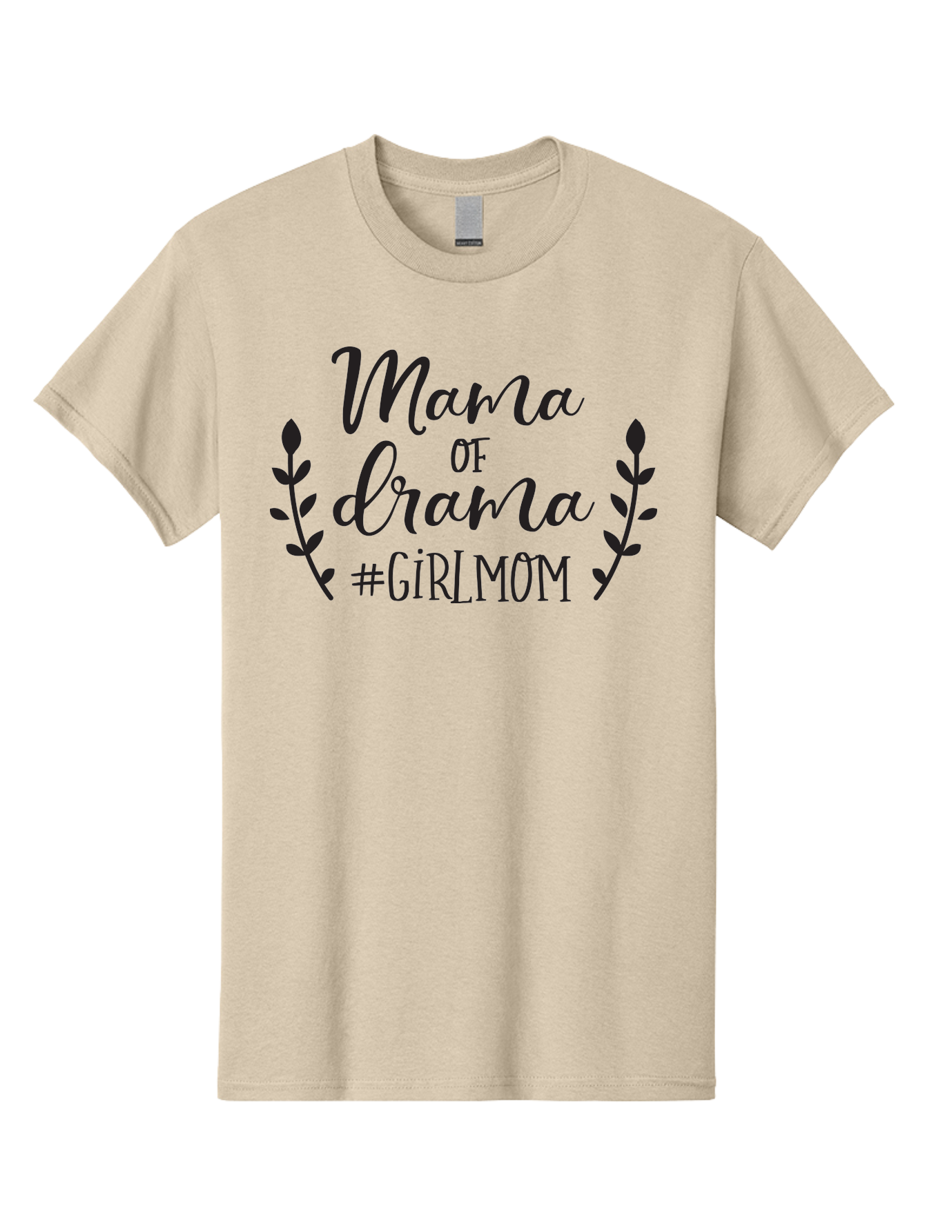 Mama-Of-Drama-Girlmom Men'S Graphic Tee, 100% Cotton, Comfortable Casual Summer Wear, Machine Washable, Mama Of Drama, Girl Mom Quote, Funny Motherhood, Parenting Humor, Girlmom Hashtag, Elegant Script Font, Floral Wreath Design, Sassy Mama, Aac992 15