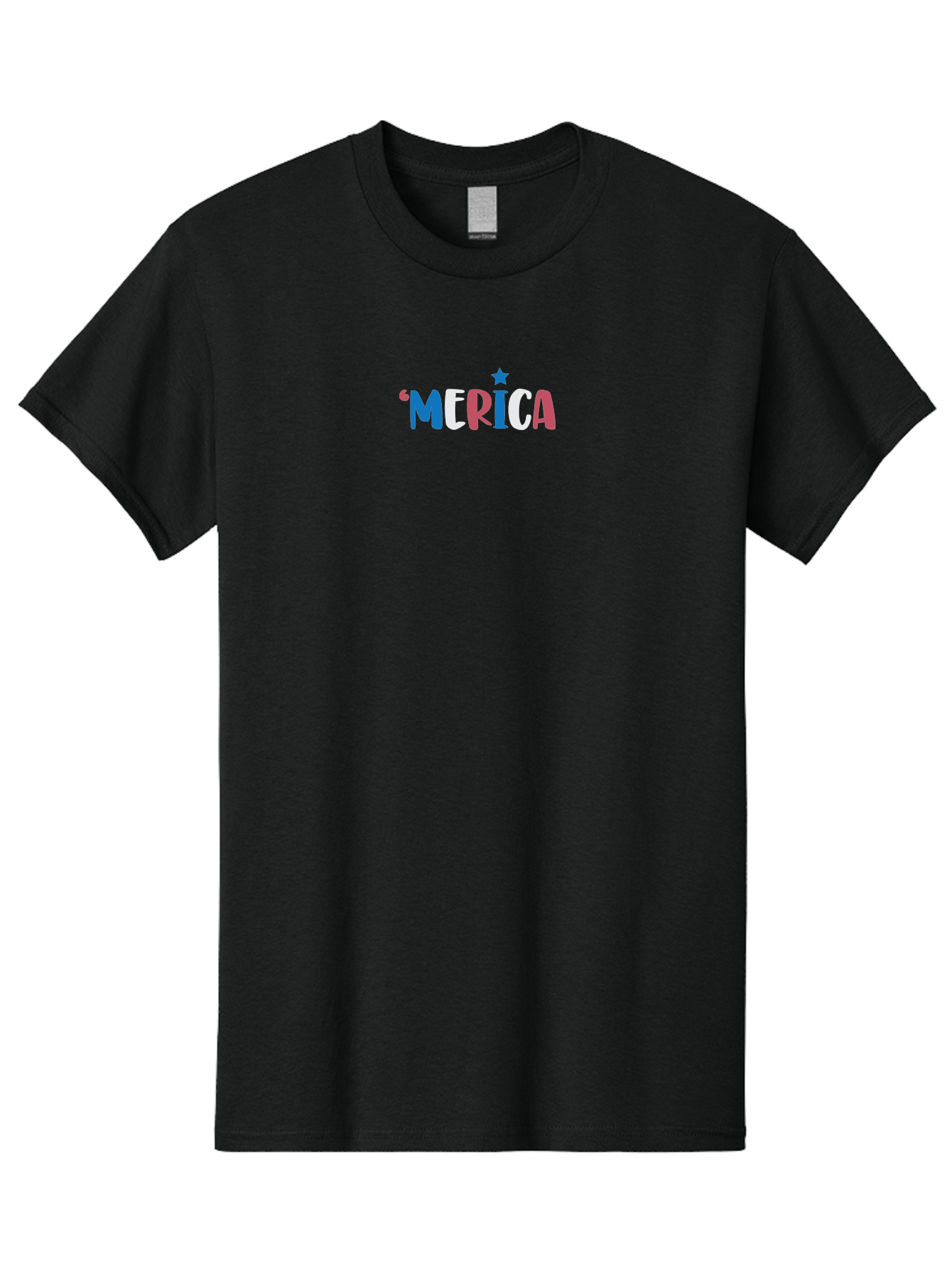 Merica Men'S Graphic Tee, 100% Cotton, Comfortable Casual Summer Wear, Machine Washable, Patriotic Design, 'Merica Text, Red White And Blue, American Flag Colors, Star Symbol, Bold Typography, Festive Atmosphere, Independence Day, Aad001 21