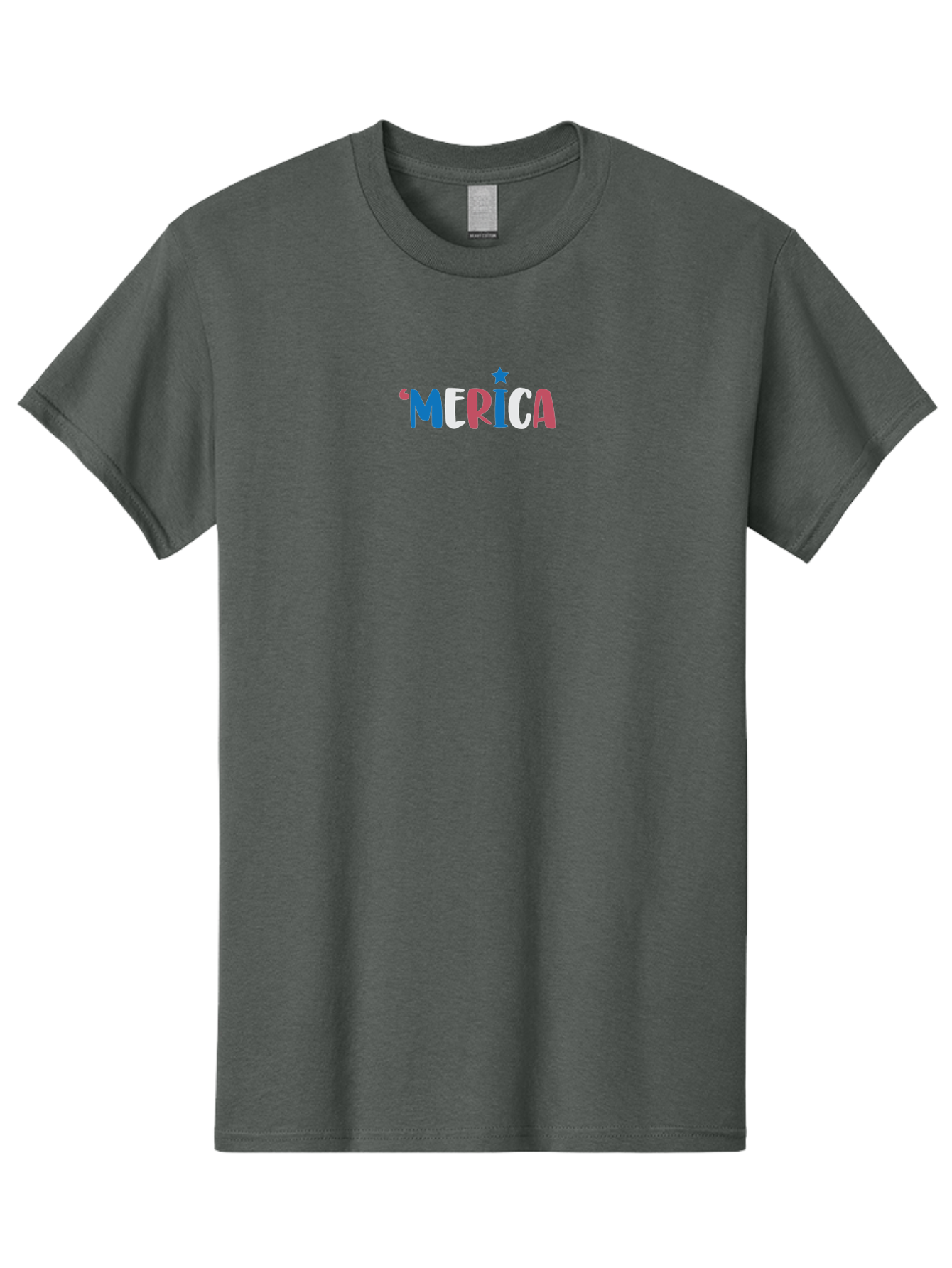 Merica Men'S Graphic Tee, 100% Cotton, Comfortable Casual Summer Wear, Machine Washable, Patriotic Design, 'Merica Text, Red White And Blue, American Flag Colors, Star Symbol, Bold Typography, Festive Atmosphere, Independence Day, Aad001 29