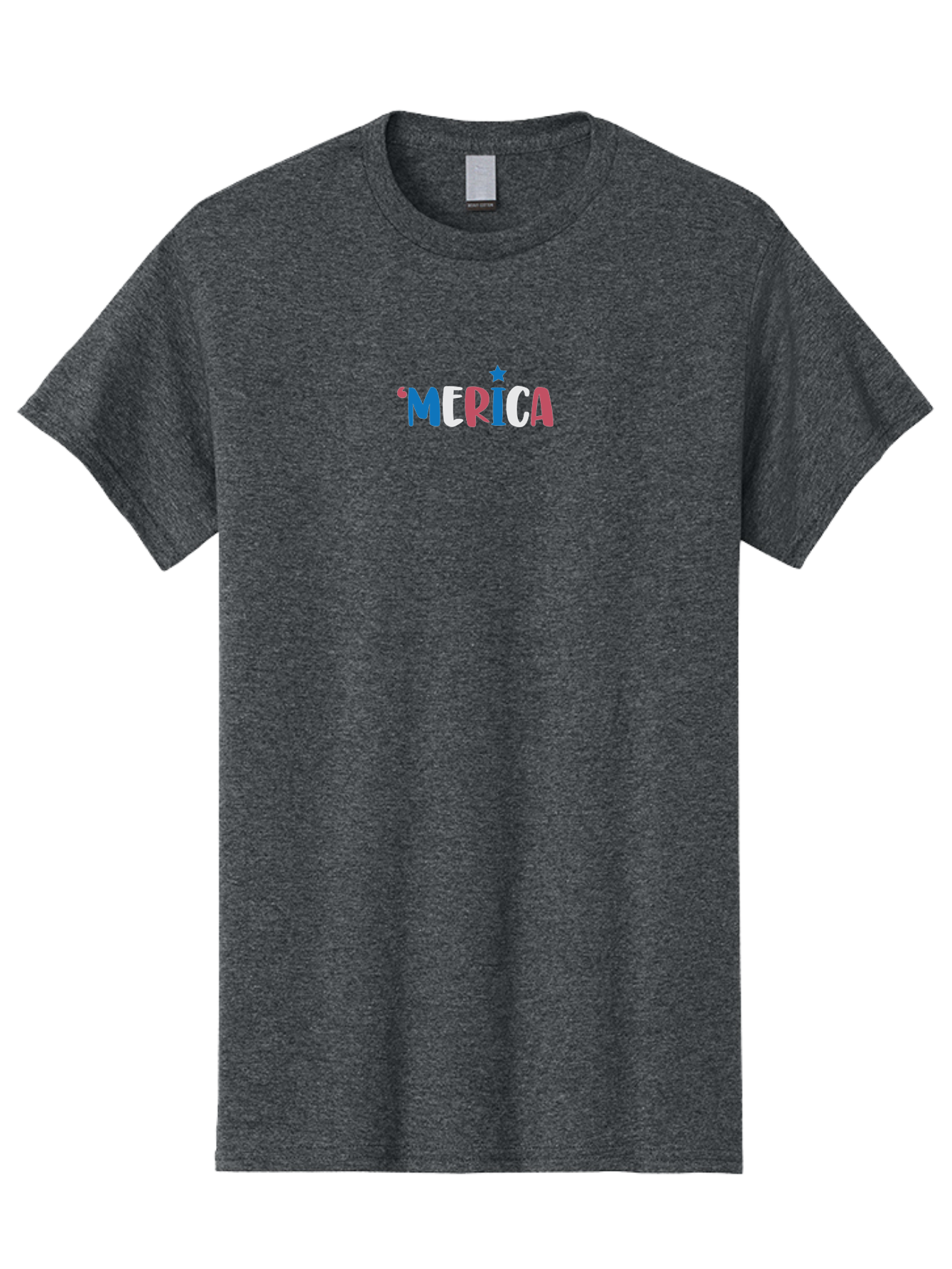 Merica Men'S Graphic Tee, 100% Cotton, Comfortable Casual Summer Wear, Machine Washable, Patriotic Design, 'Merica Text, Red White And Blue, American Flag Colors, Star Symbol, Bold Typography, Festive Atmosphere, Independence Day, Aad001 19