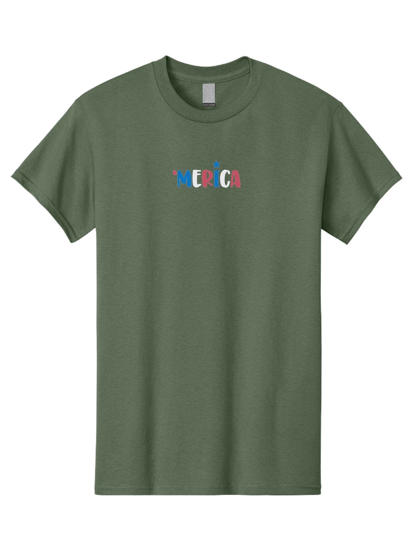 Merica Men'S Graphic Tee, 100% Cotton, Comfortable Casual Summer Wear, Machine Washable, Patriotic Design, 'Merica Text, Red White And Blue, American Flag Colors, Star Symbol, Bold Typography, Festive Atmosphere, Independence Day, Aad001 17