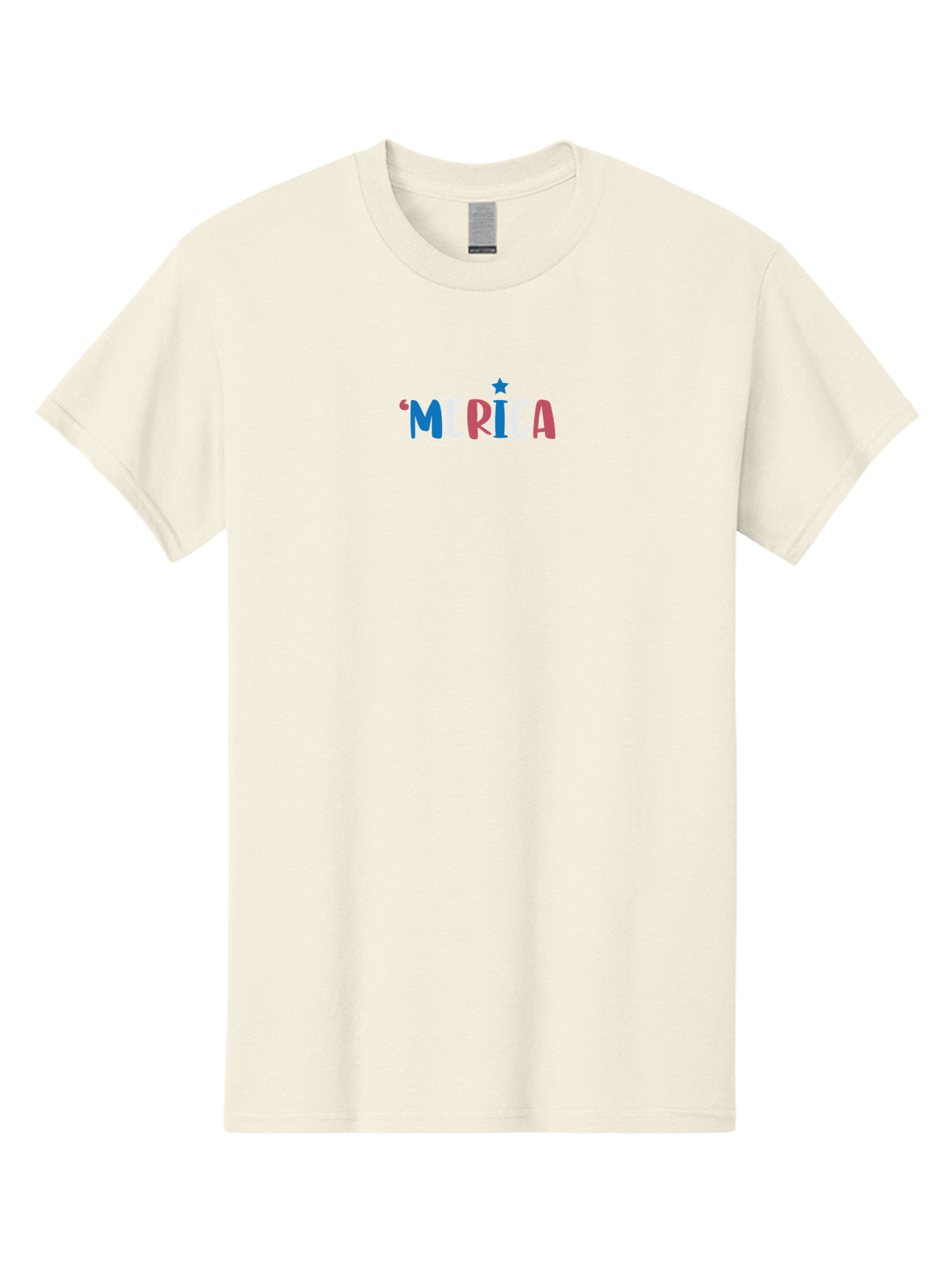 Merica Men'S Graphic Tee, 100% Cotton, Comfortable Casual Summer Wear, Machine Washable, Patriotic Design, 'Merica Text, Red White And Blue, American Flag Colors, Star Symbol, Bold Typography, Festive Atmosphere, Independence Day, Aad001 3
