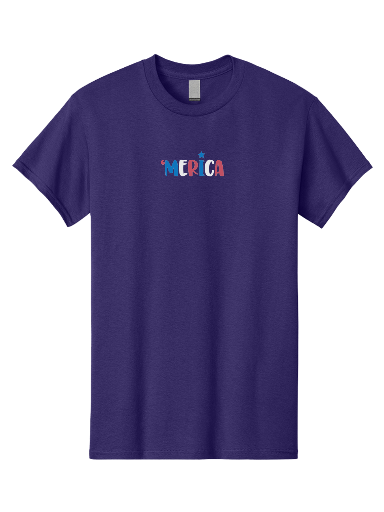 Merica Men'S Graphic Tee, 100% Cotton, Comfortable Casual Summer Wear, Machine Washable, Patriotic Design, 'Merica Text, Red White And Blue, American Flag Colors, Star Symbol, Bold Typography, Festive Atmosphere, Independence Day, Aad001 13