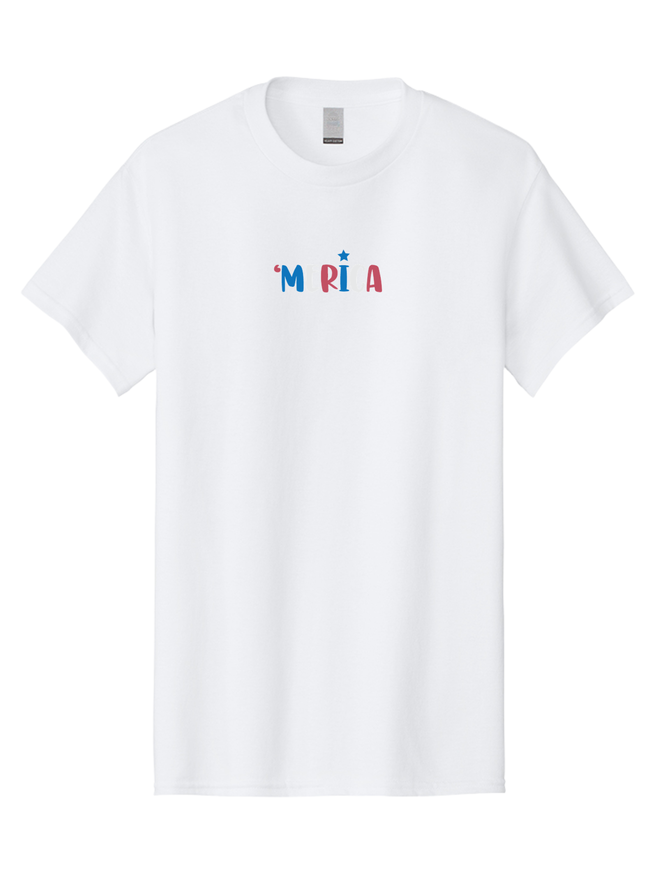 Merica Men'S Graphic Tee, 100% Cotton, Comfortable Casual Summer Wear, Machine Washable, Patriotic Design, 'Merica Text, Red White And Blue, American Flag Colors, Star Symbol, Bold Typography, Festive Atmosphere, Independence Day, Aad001 15