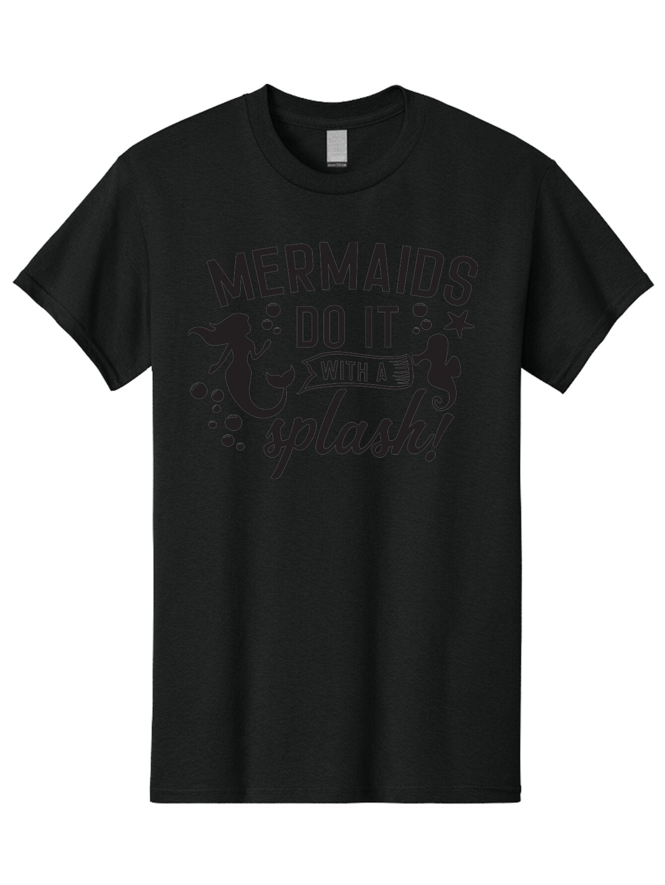 Mermaids-Do-It-With-A-Splash Men'S Graphic Tee, 100% Cotton, Comfortable Casual Summer Wear, Machine Washable, Mermaid Silhouettes, Ocean Creatures, Playful Graphics, Whimsical Design, Underwater Theme, Aquatic Life, Fun Phrases, Aad002 11