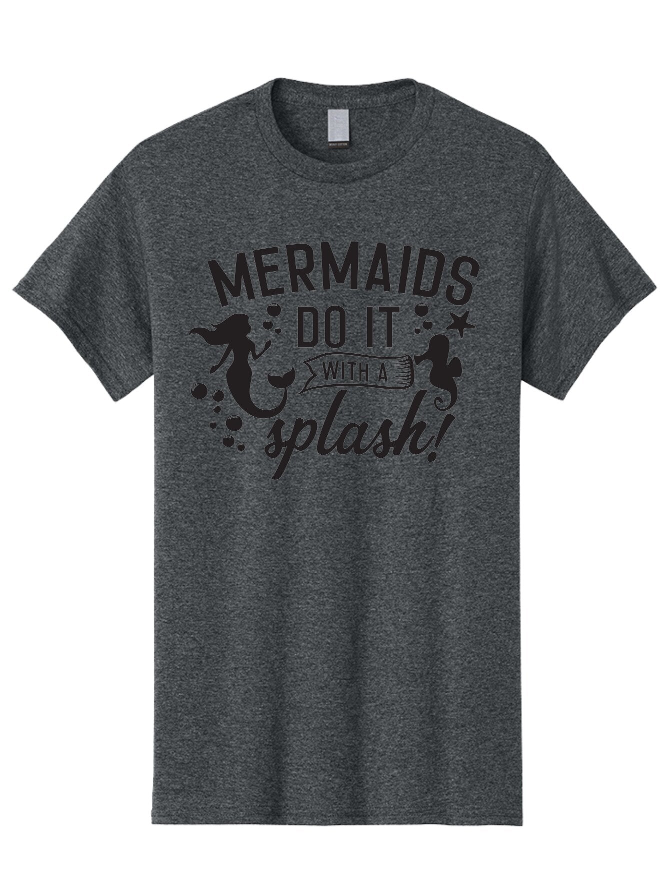 Mermaids-Do-It-With-A-Splash Men'S Graphic Tee, 100% Cotton, Comfortable Casual Summer Wear, Machine Washable, Mermaid Silhouettes, Ocean Creatures, Playful Graphics, Whimsical Design, Underwater Theme, Aquatic Life, Fun Phrases, Aad002 7