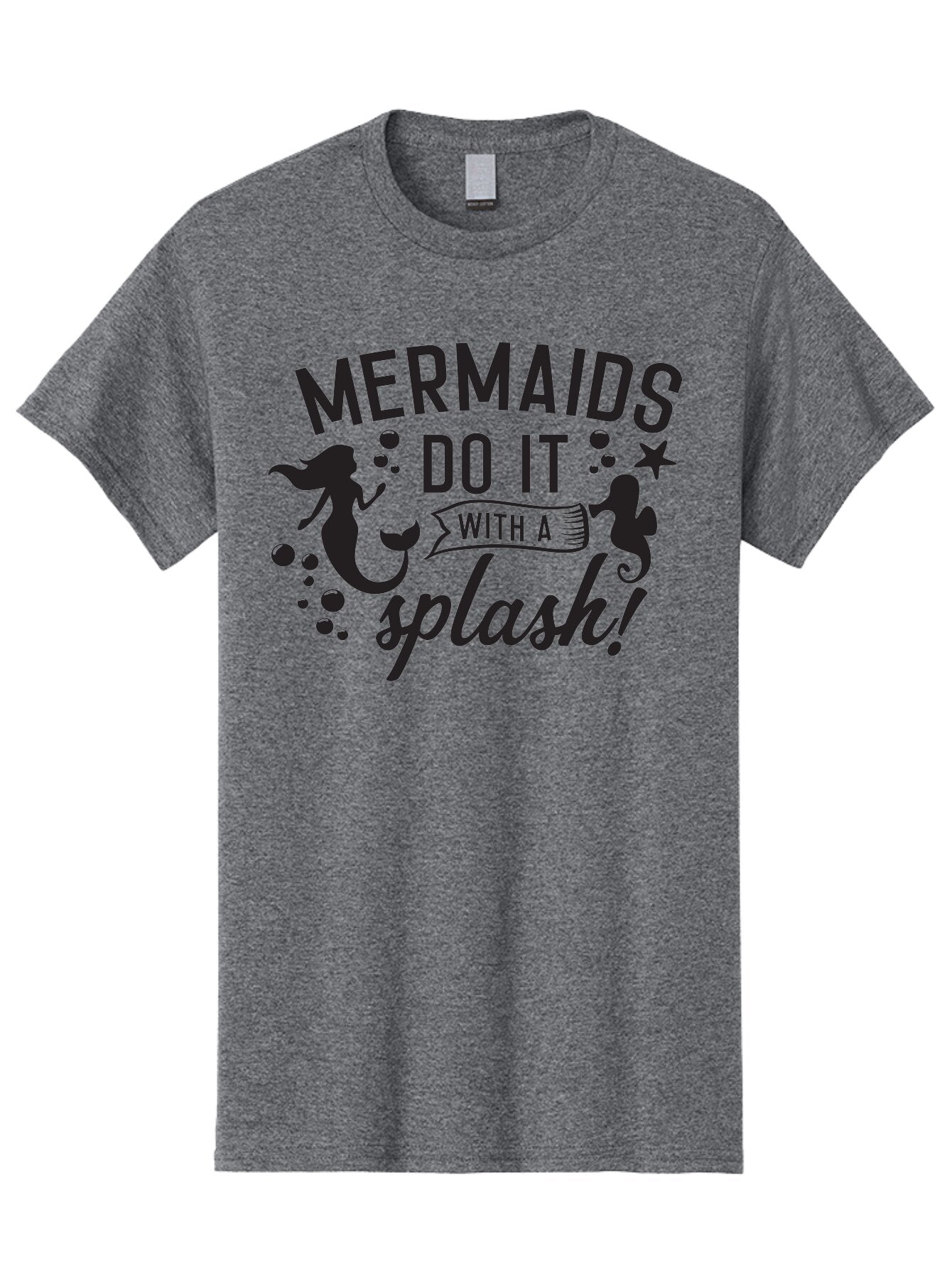 Mermaids-Do-It-With-A-Splash Men'S Graphic Tee, 100% Cotton, Comfortable Casual Summer Wear, Machine Washable, Mermaid Silhouettes, Ocean Creatures, Playful Graphics, Whimsical Design, Underwater Theme, Aquatic Life, Fun Phrases, Aad002 8