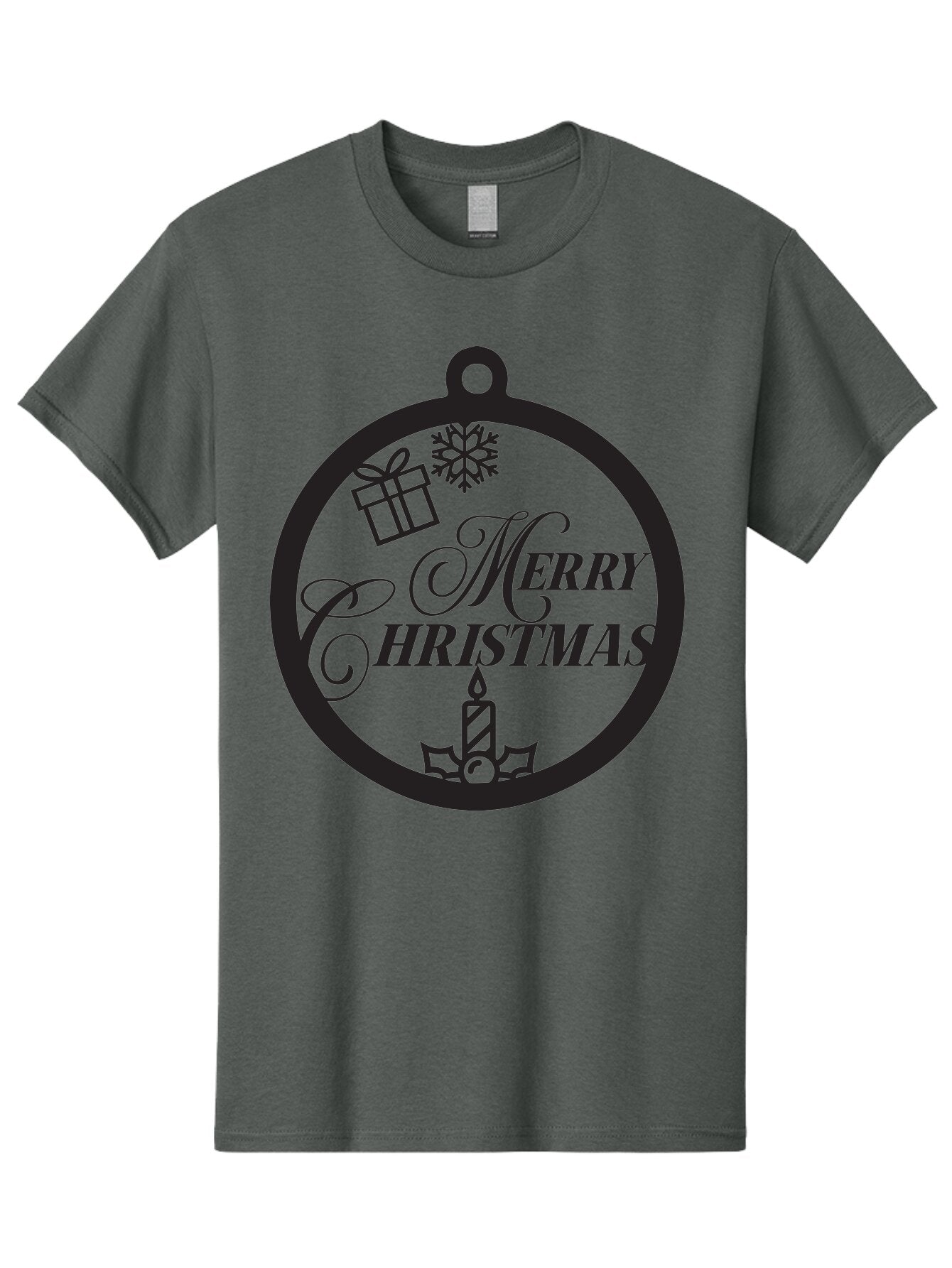 Merry-Christmas Men'S Graphic Tee, 100% Cotton, Comfortable Casual Summer Wear, Machine Washable, Christmas Ornament, Festive Decorations, Holiday Cheer, Merry Christmas Message, Gift Giving, Candlelight, Snowflake, Christmas Gifts, Aad004 14