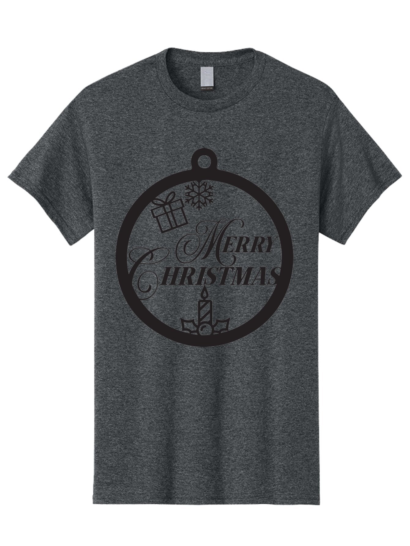 Merry-Christmas Men'S Graphic Tee, 100% Cotton, Comfortable Casual Summer Wear, Machine Washable, Christmas Ornament, Festive Decorations, Holiday Cheer, Merry Christmas Message, Gift Giving, Candlelight, Snowflake, Christmas Gifts, Aad004 13