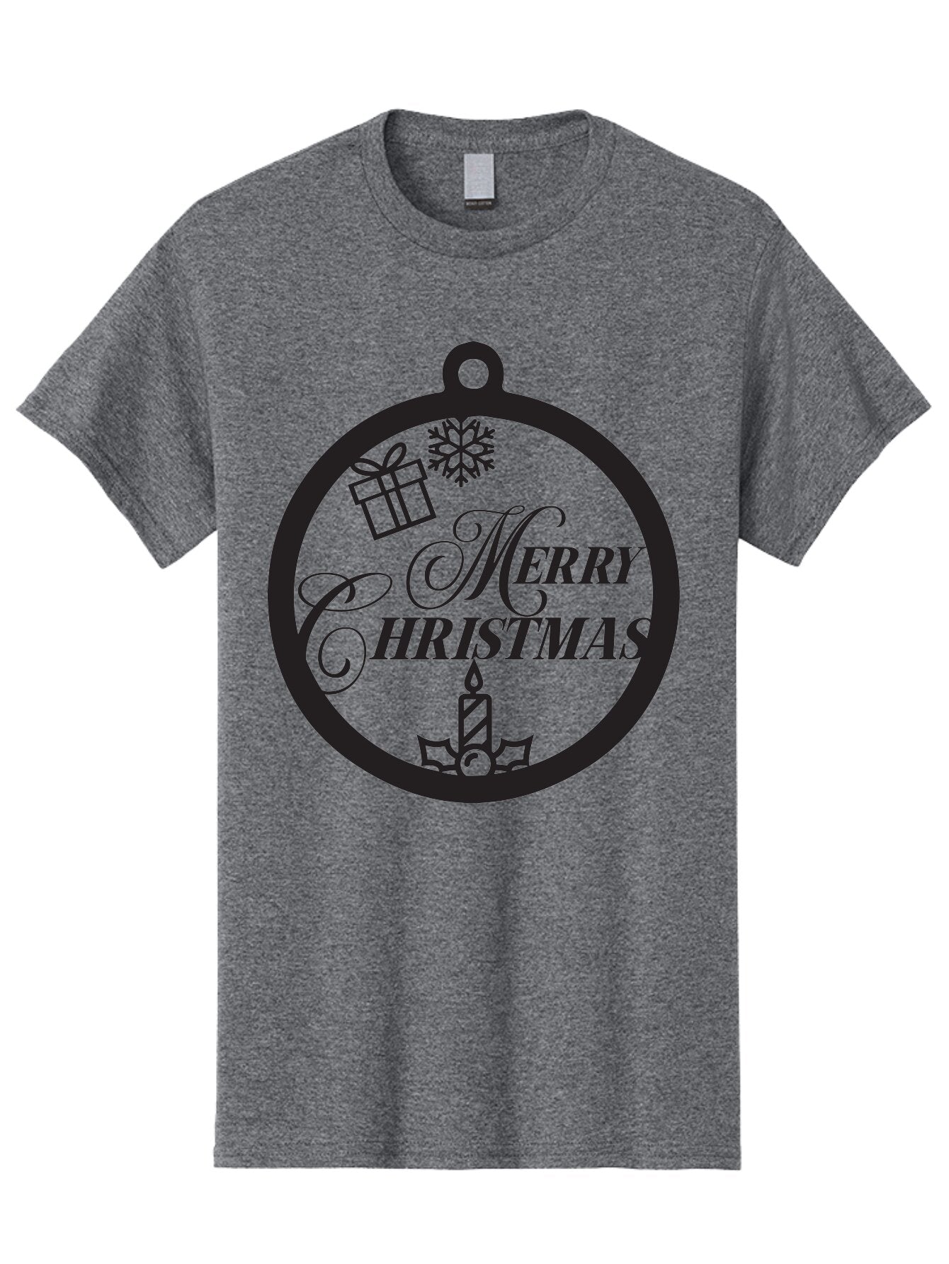 Merry-Christmas Men'S Graphic Tee, 100% Cotton, Comfortable Casual Summer Wear, Machine Washable, Christmas Ornament, Festive Decorations, Holiday Cheer, Merry Christmas Message, Gift Giving, Candlelight, Snowflake, Christmas Gifts, Aad004 12