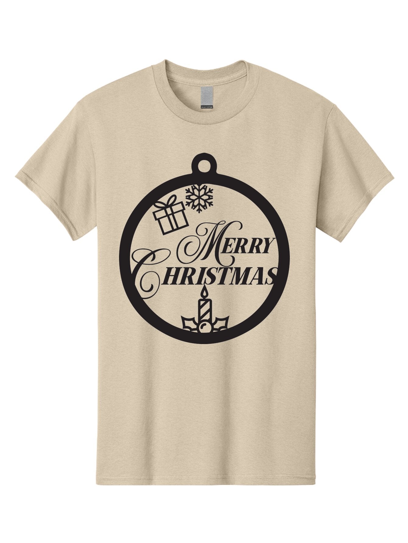 Merry-Christmas Men'S Graphic Tee, 100% Cotton, Comfortable Casual Summer Wear, Machine Washable, Christmas Ornament, Festive Decorations, Holiday Cheer, Merry Christmas Message, Gift Giving, Candlelight, Snowflake, Christmas Gifts, Aad004 7