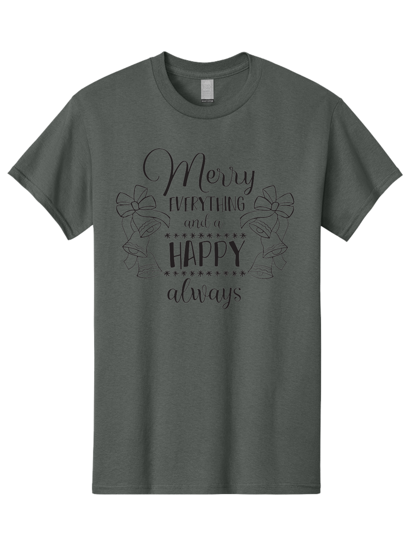 Merry-Everything-And-Happy-Always Men'S Graphic Tee, 100% Cotton, Comfortable Casual Summer Wear, Machine Washable, Merry Everything And A Happy Always, Festive Greeting, Holiday Cheer, Christmas Wishes, Joyful Message, Celebratory Tone, Aad005