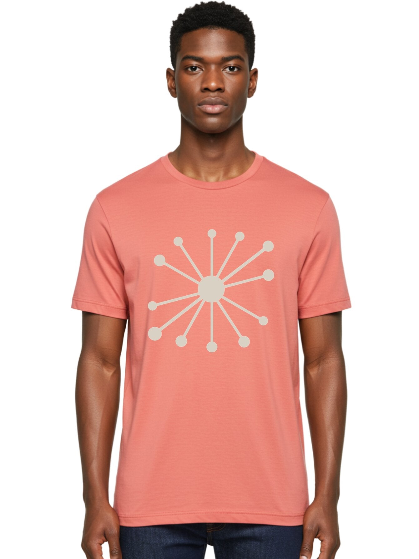 Molecular-Structure Men'S Graphic Tee, 100% Cotton, Comfortable Casual Summer Wear, Machine Washable, Network Diagram, Interconnected Nodes, Web Design, Digital Connections, Futuristic Tech, Abstract Art, Modern Graphic, Minimalist Style Aad010 19